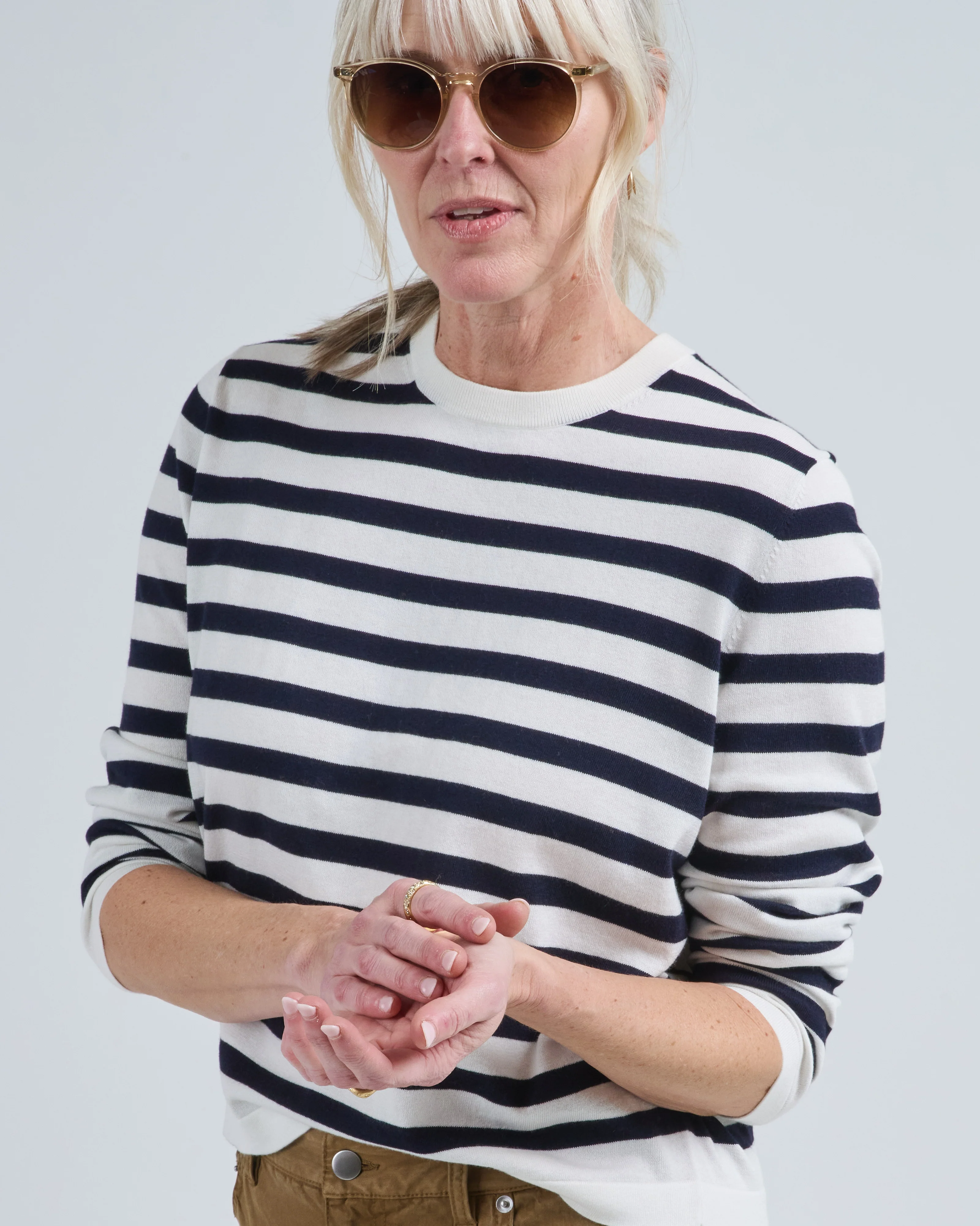 striped long sleeve rd sweater - Image 5