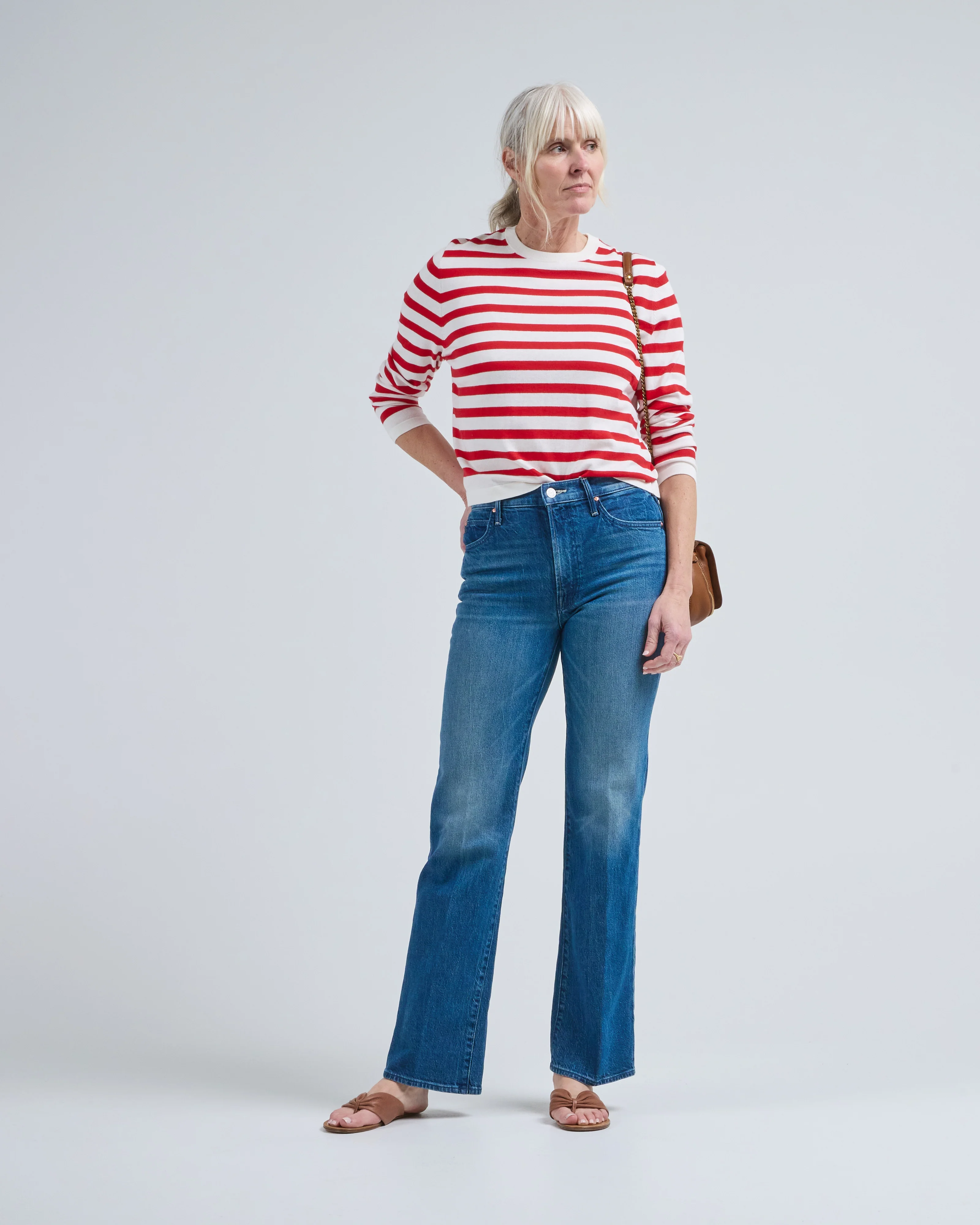 striped long sleeve rd sweater - Image 2