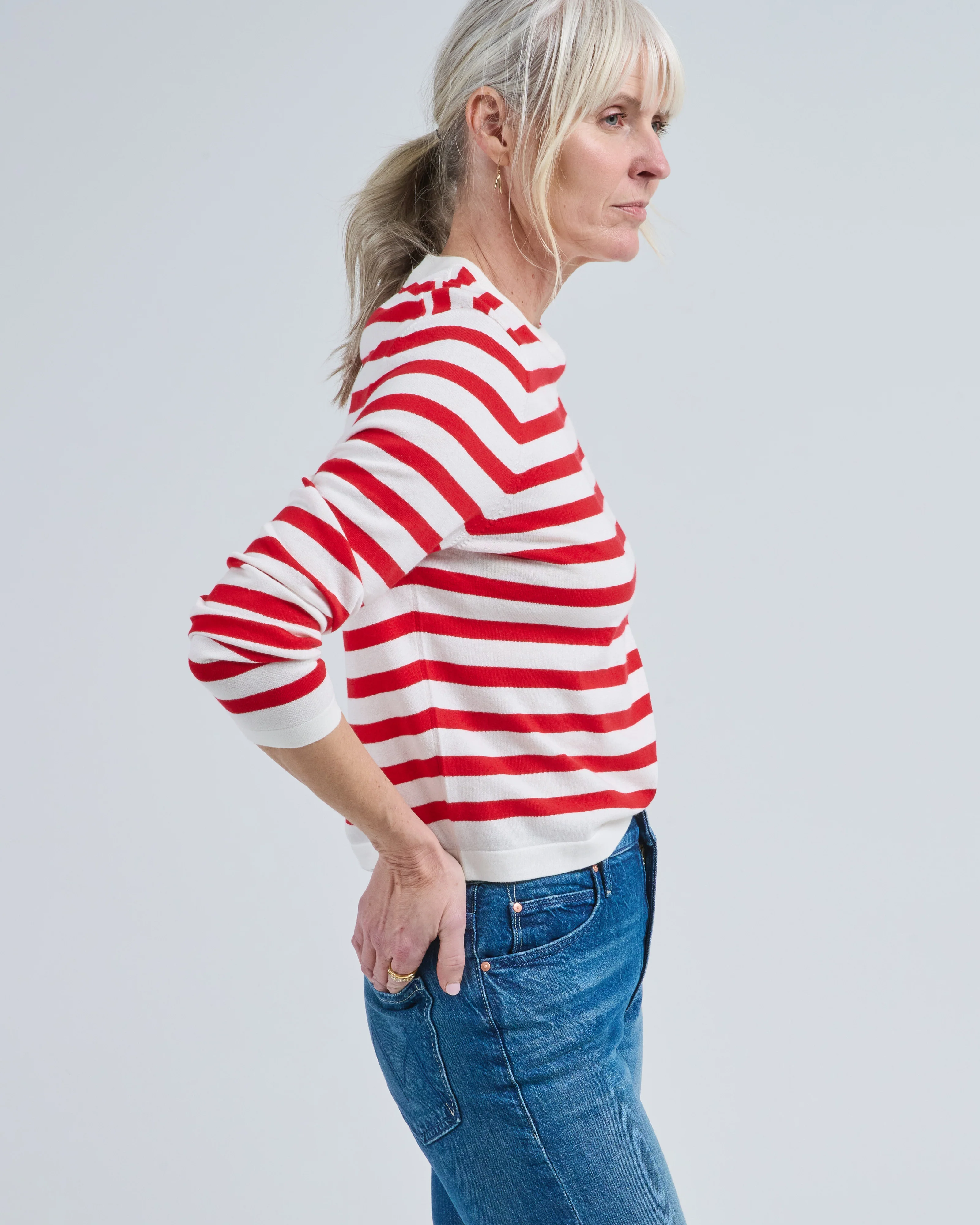 striped long sleeve rd sweater - Image 3