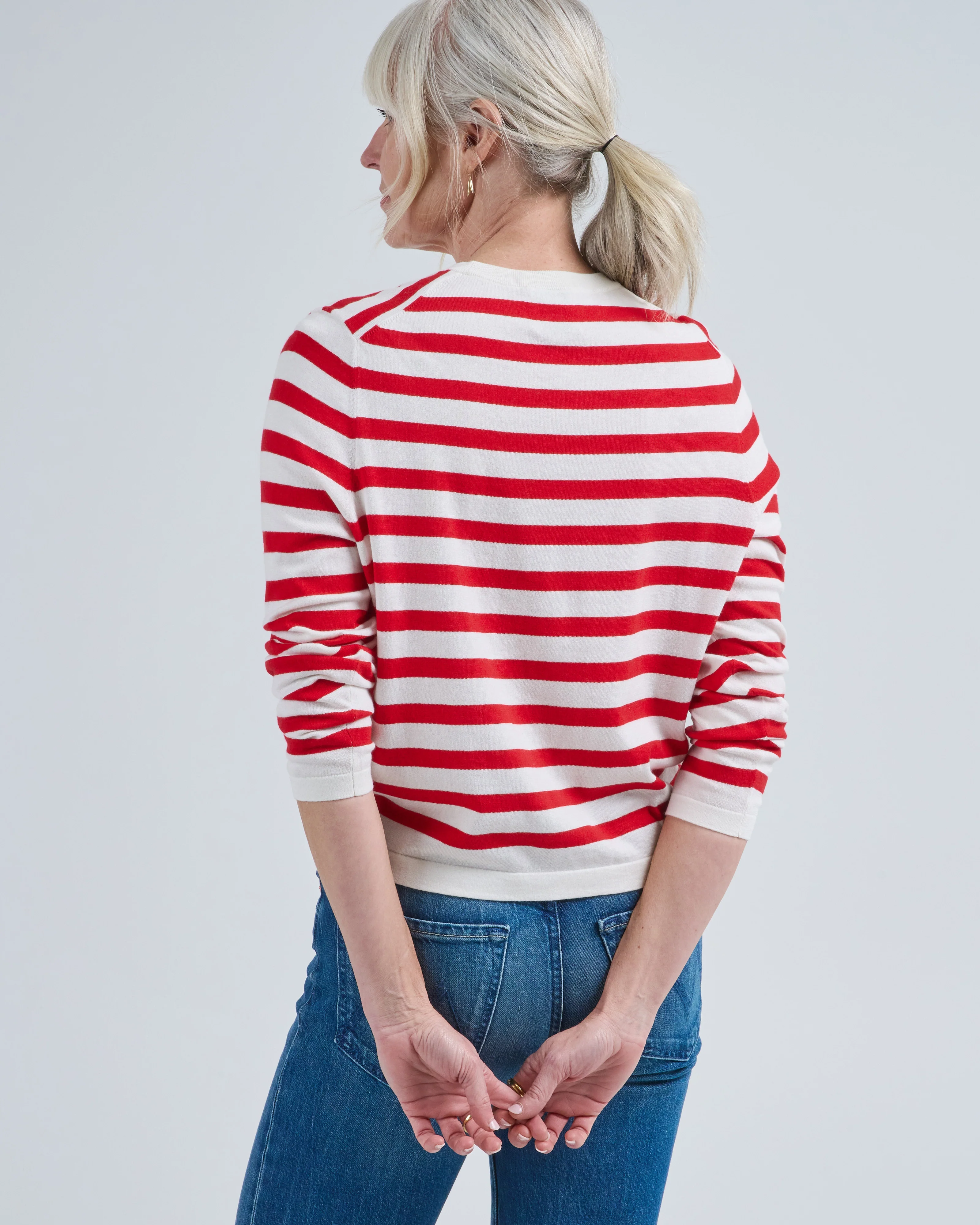 striped long sleeve rd sweater - Image 4