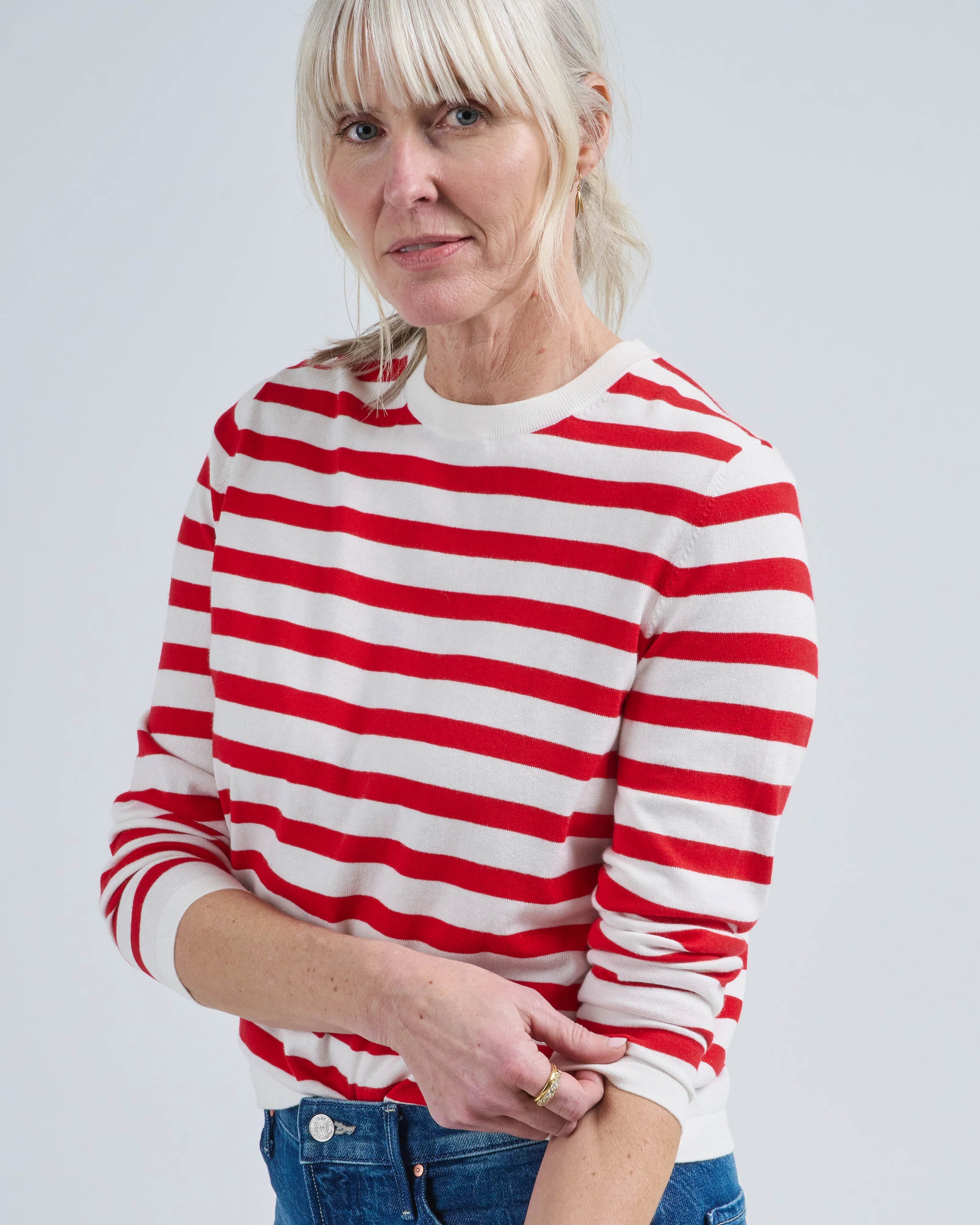 striped long sleeve rd sweater - Image 5