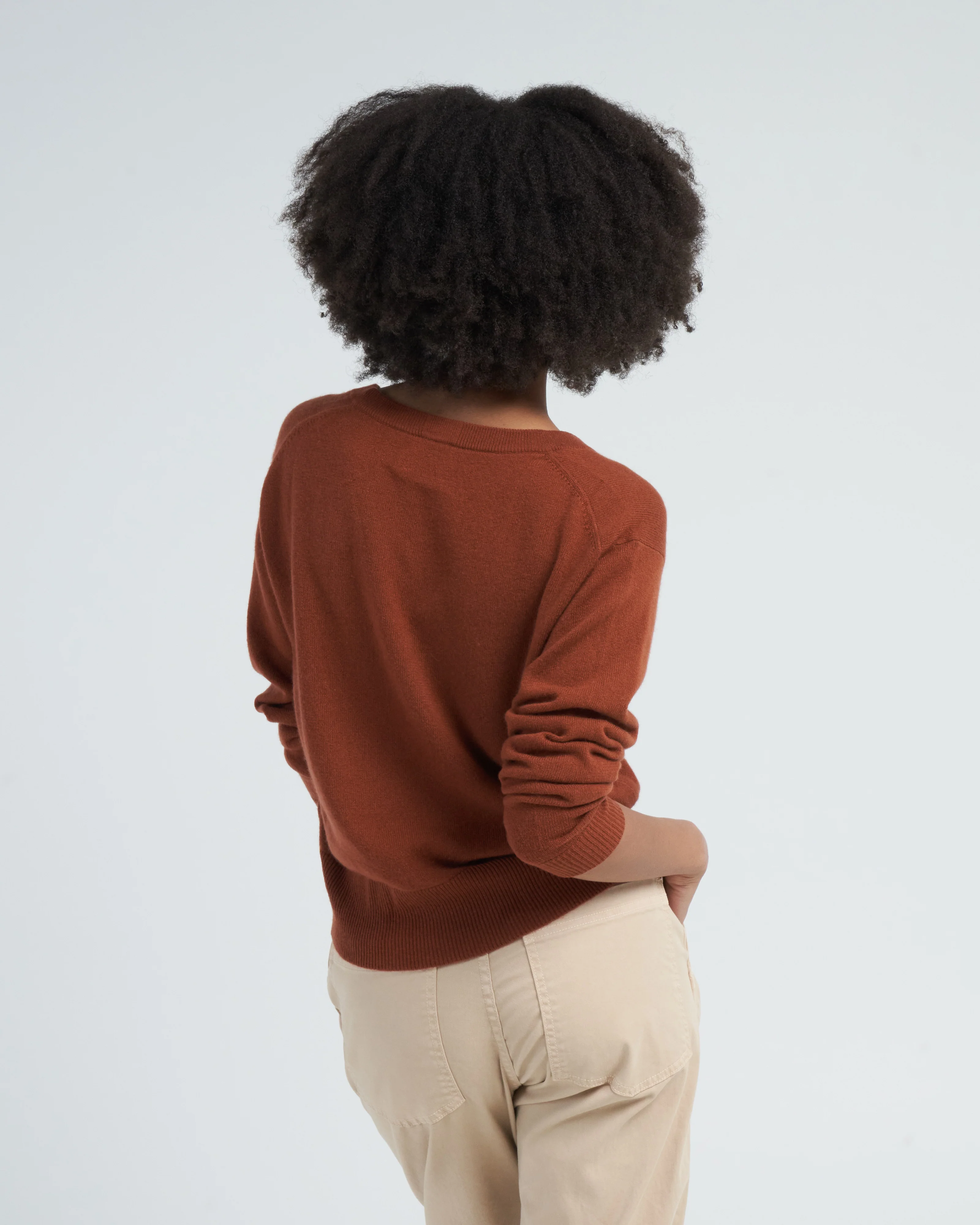 v-neck sweater - cumin - Image 4