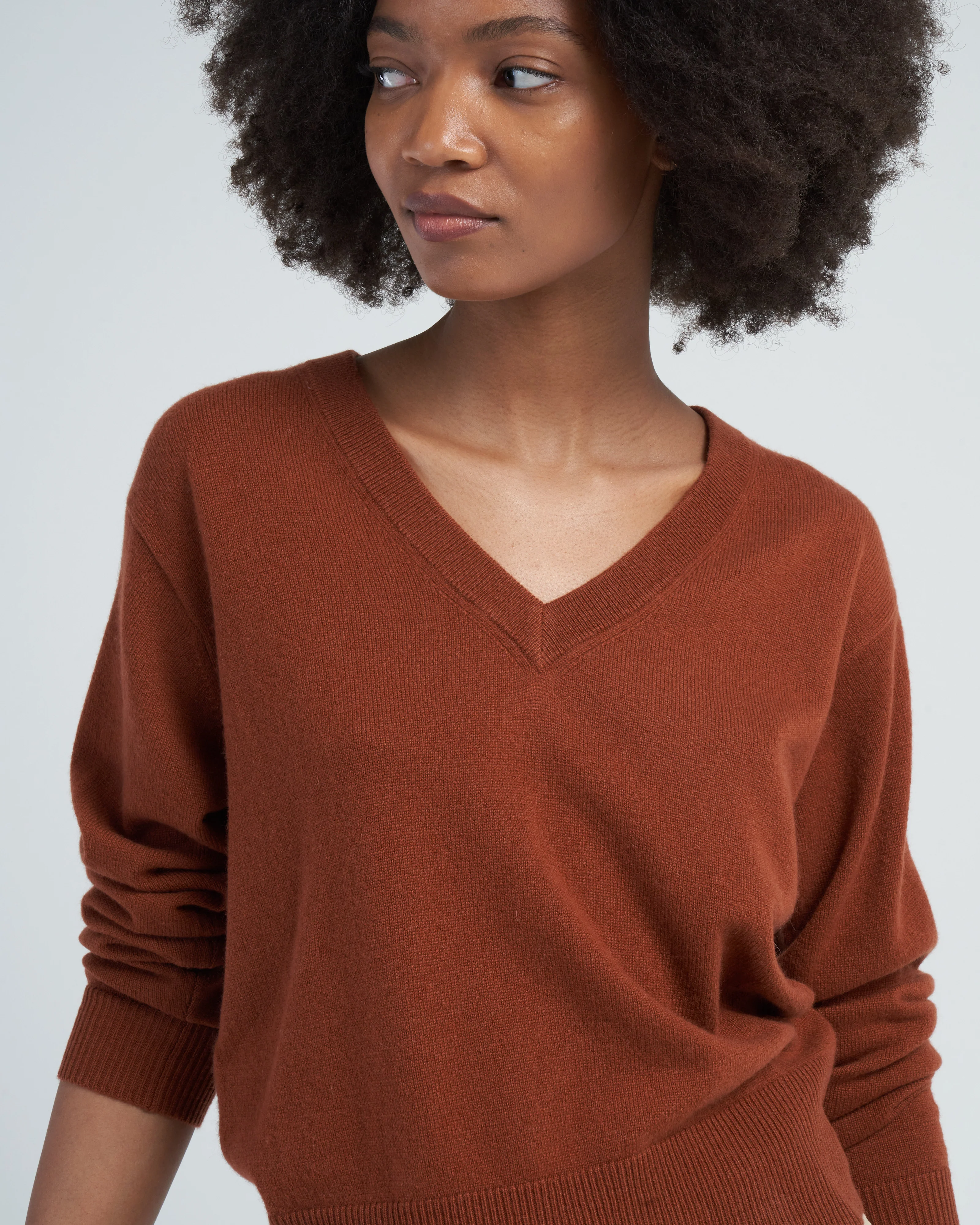 v-neck sweater - cumin - Image 5
