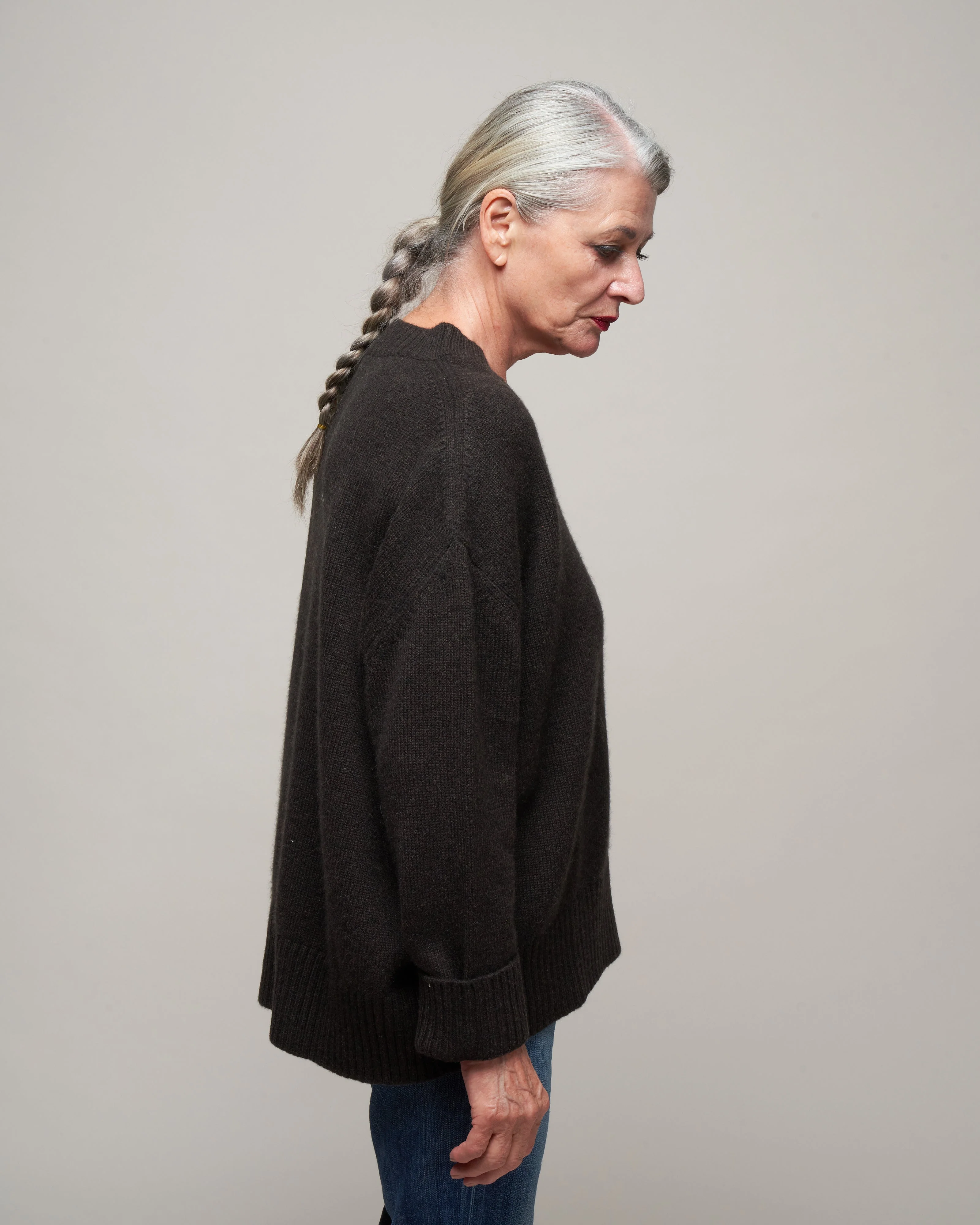 v-neck sweater - licorice - Image 3