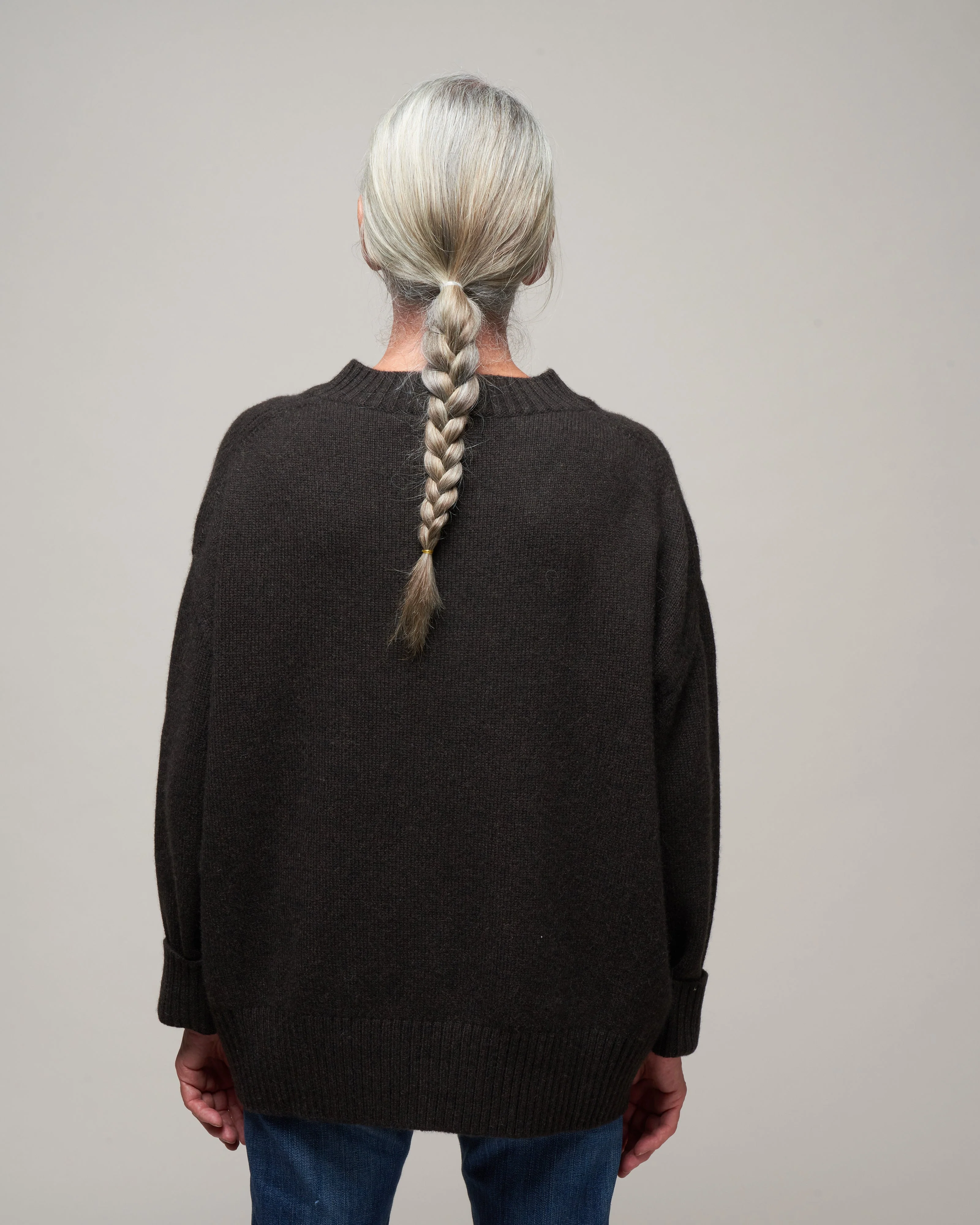 v-neck sweater - licorice - Image 4
