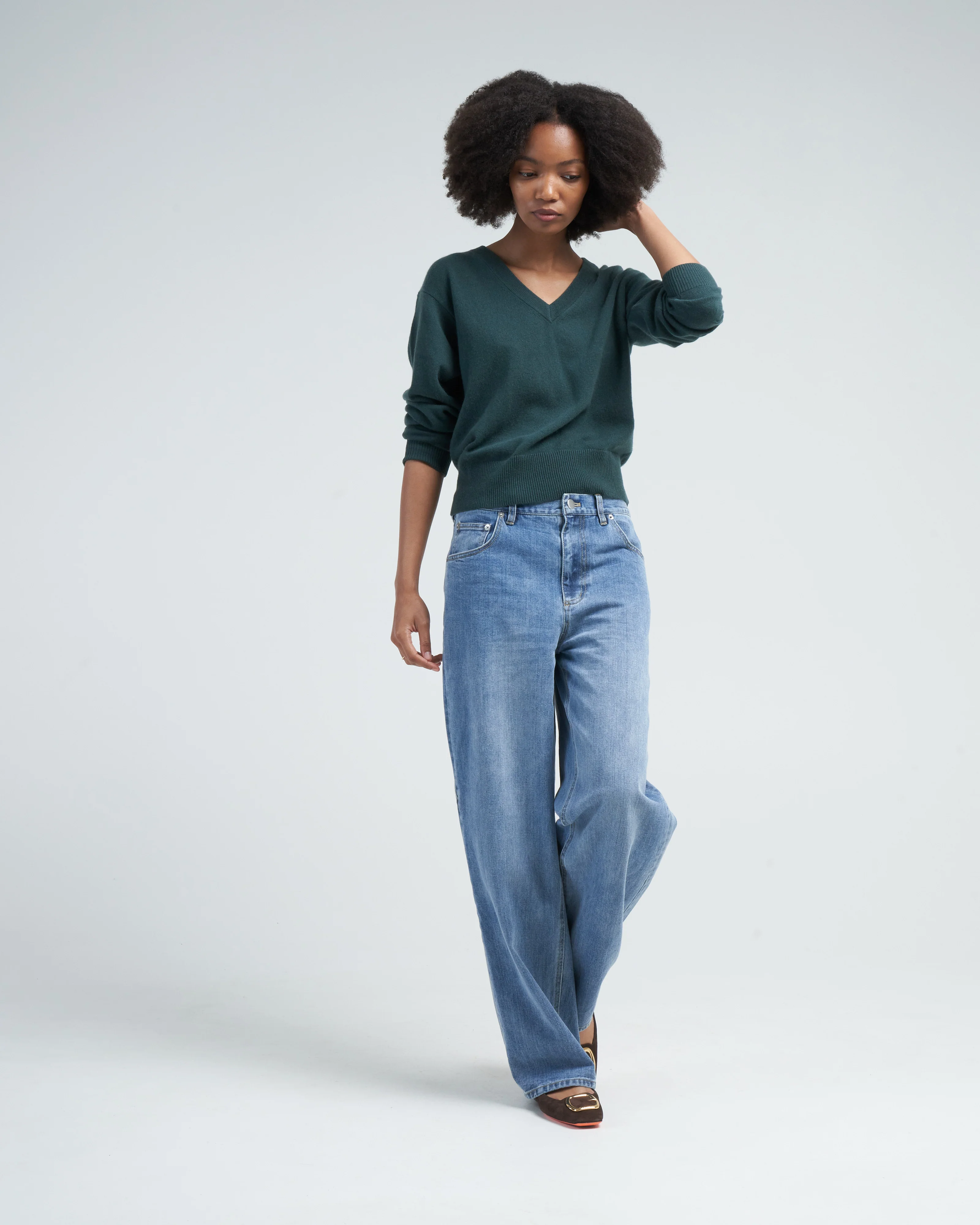 v-neck sweater - petrol - Image 2