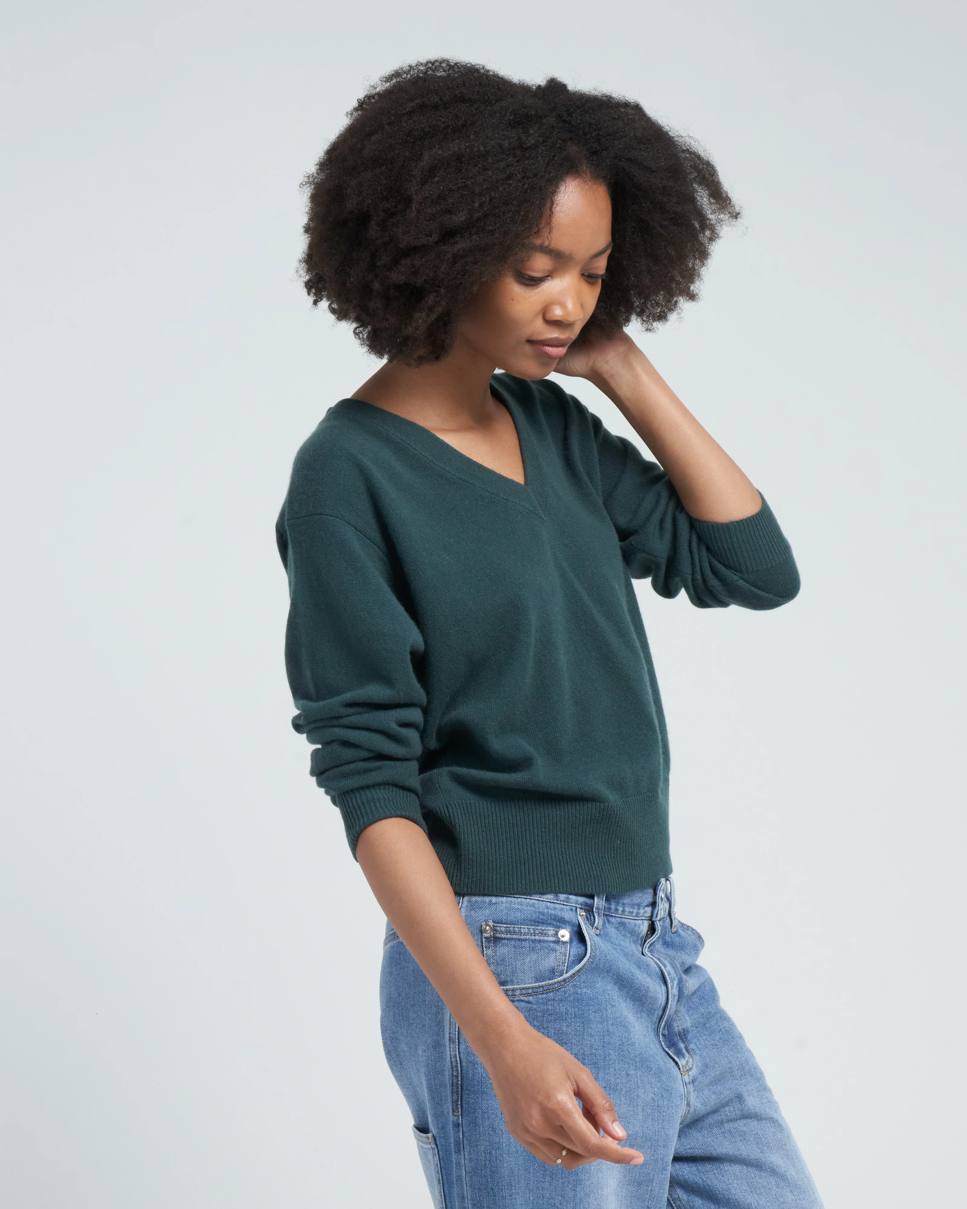 v-neck sweater - petrol - Image 3