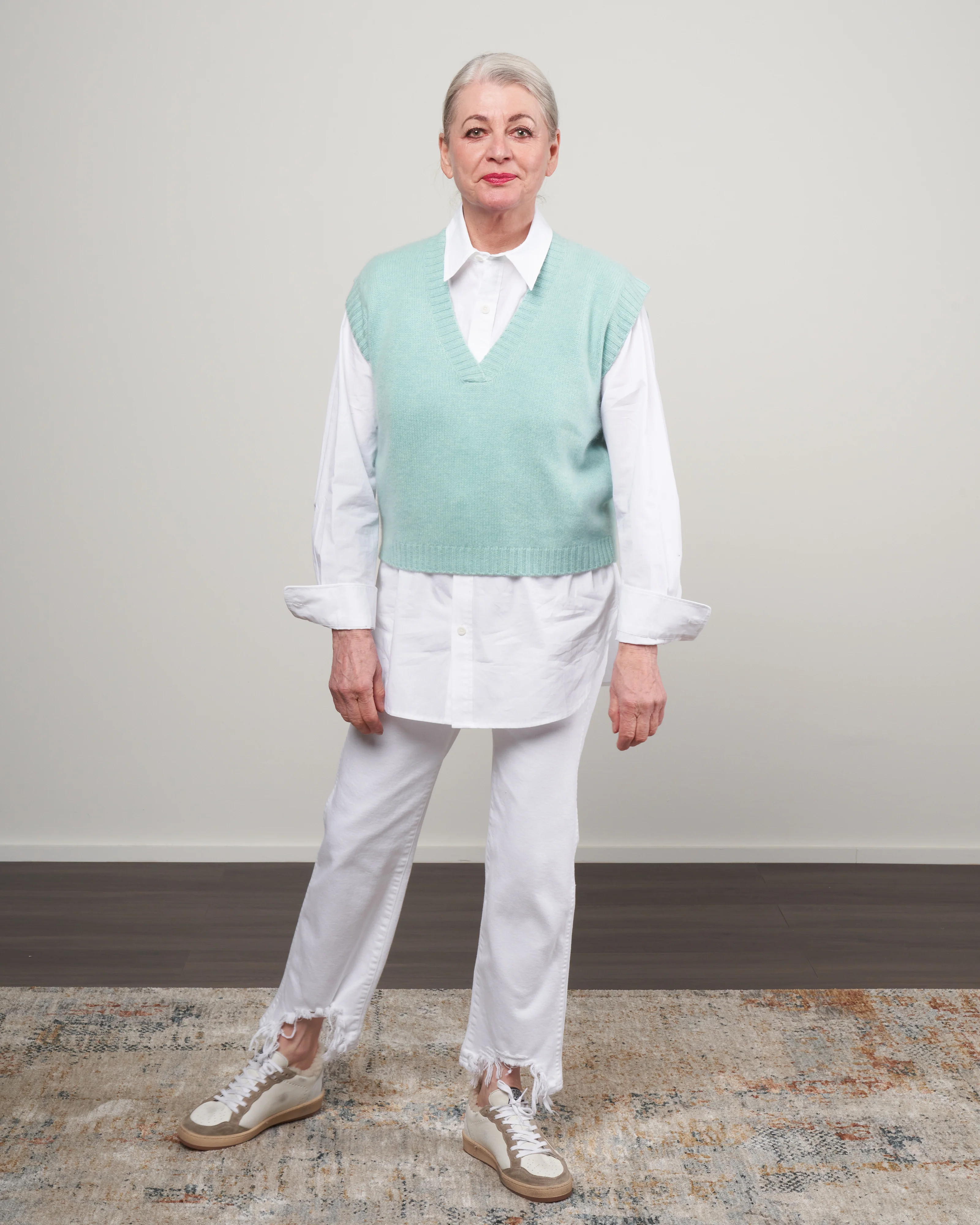 v-sweater - turquoise - Image 2