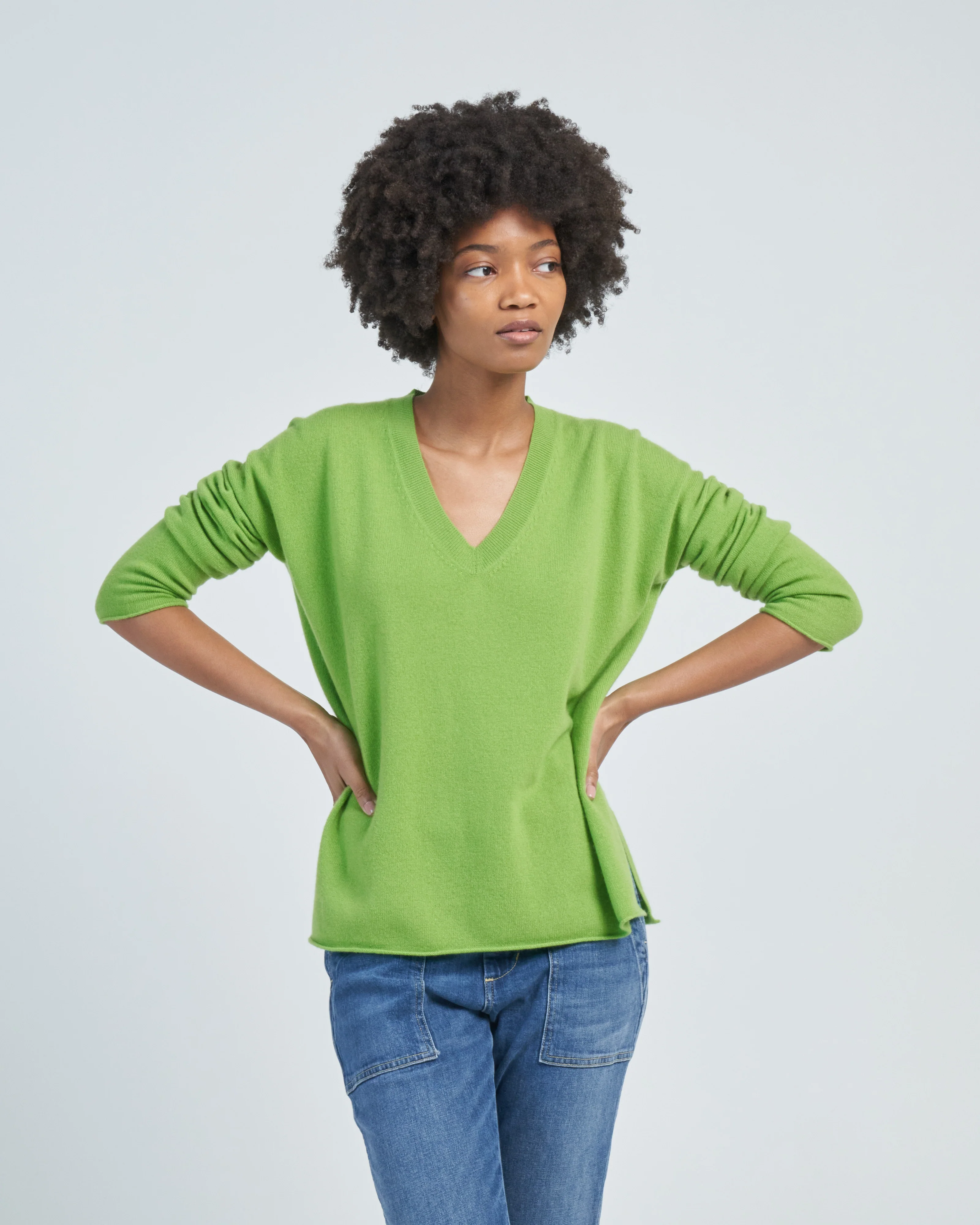 vneck sweater raw hem - Image 2