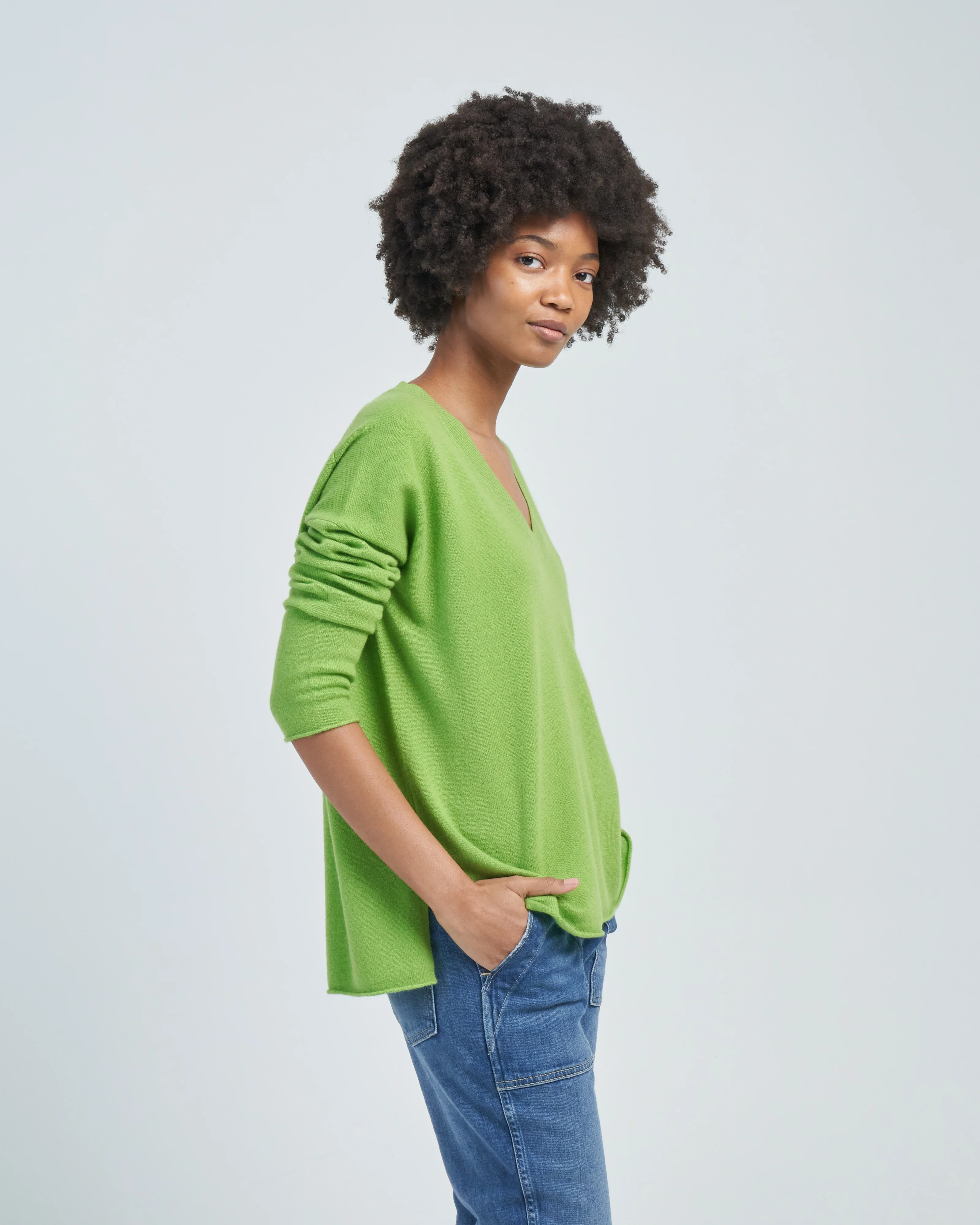vneck sweater raw hem - Image 3