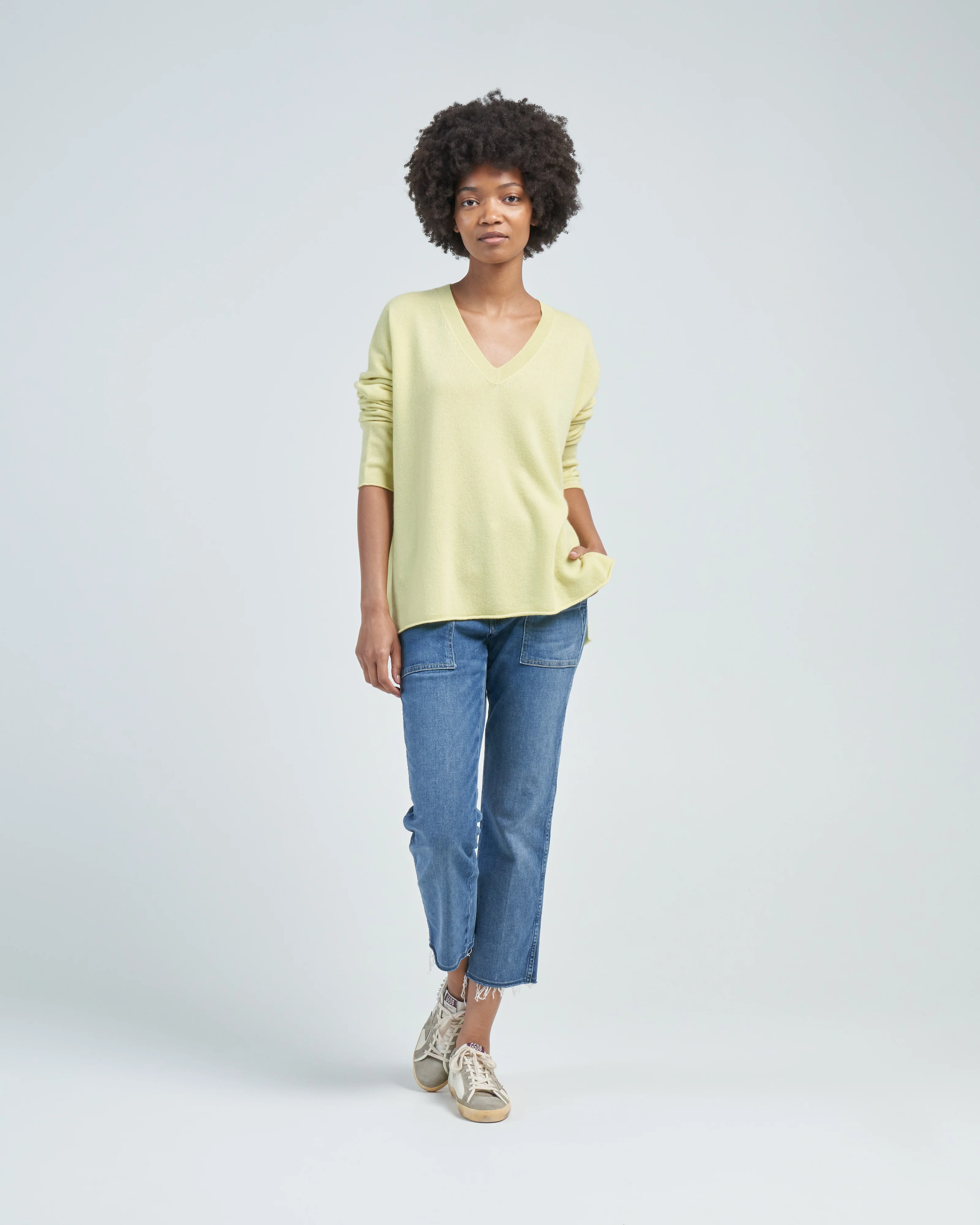 vneck sweater raw hem - Image 2
