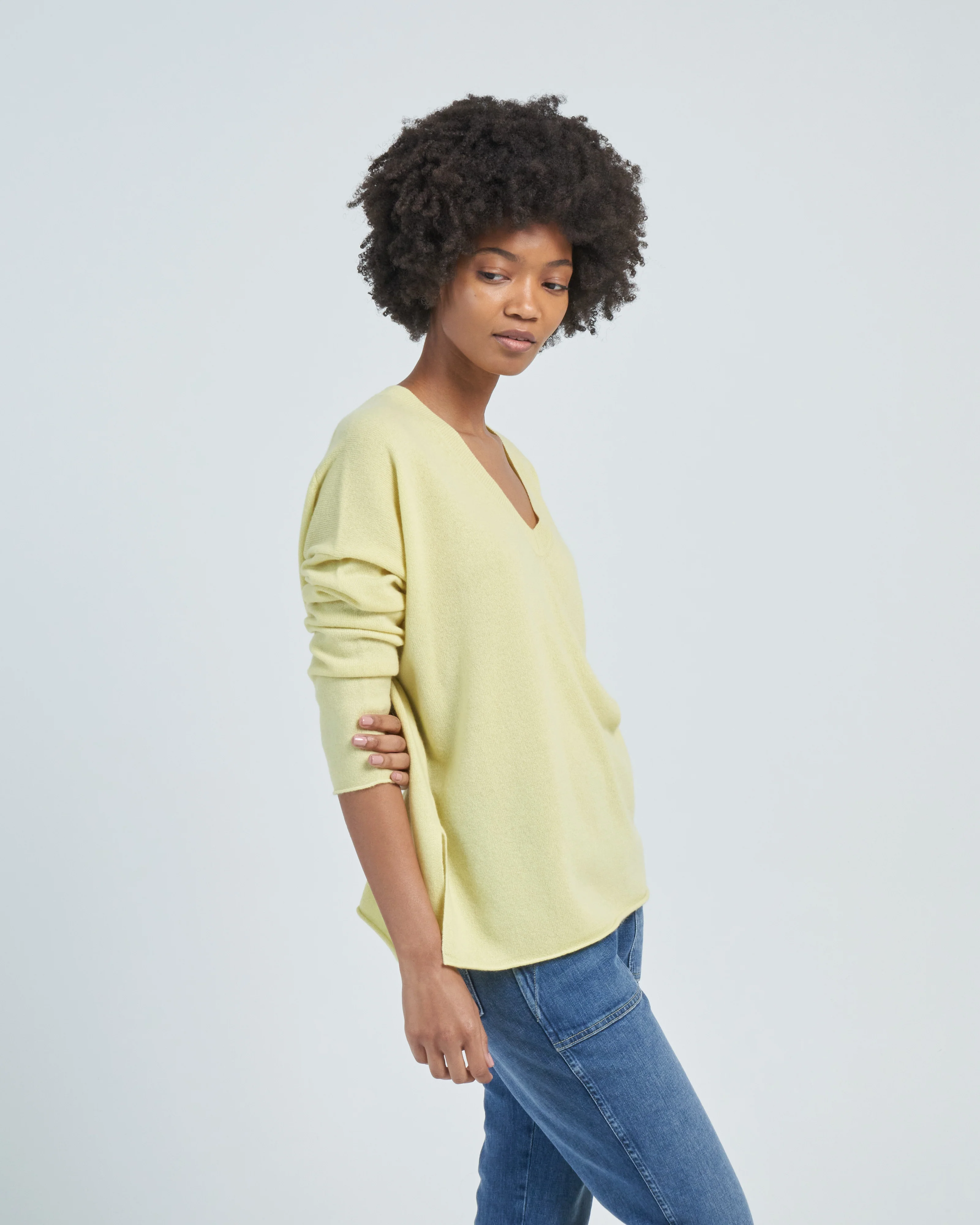 vneck sweater raw hem - Image 3