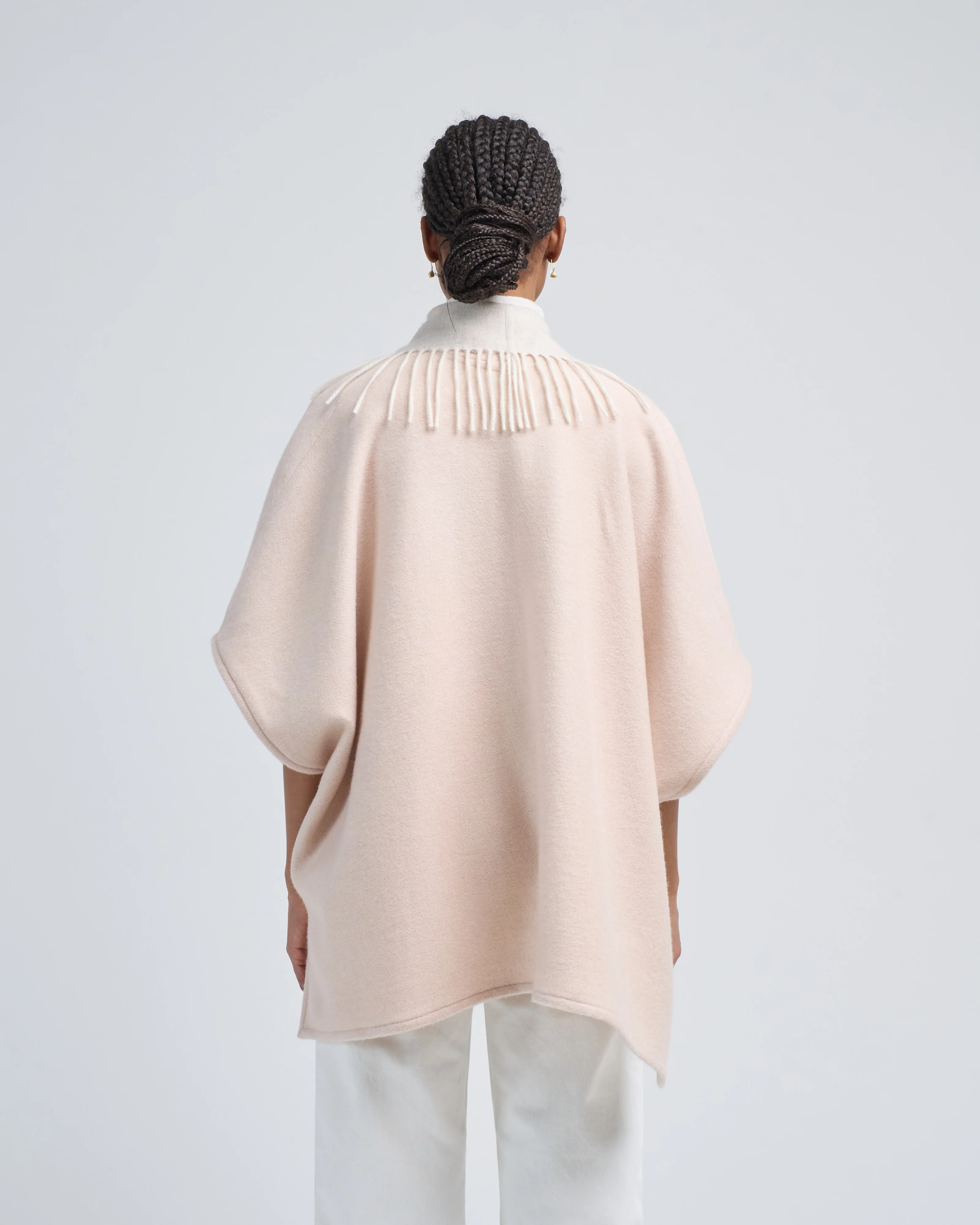 double cashmere cardigan with fringe - Image 5