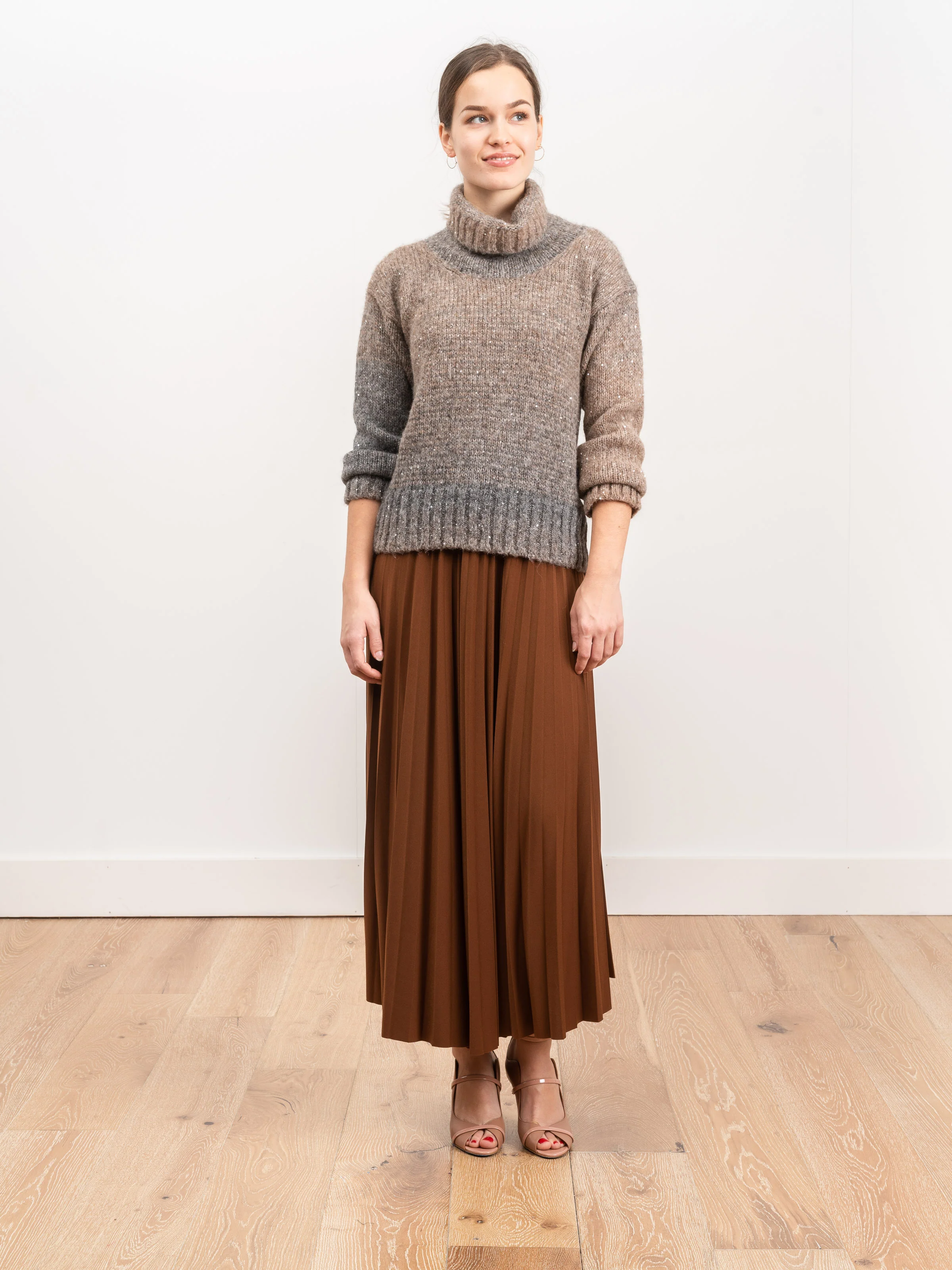 pleat skirt - tobacco - Image 4