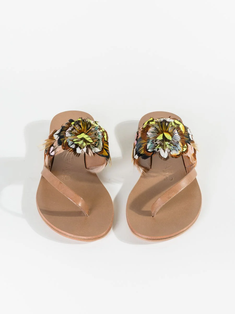 alberta feathers sandal - yellow/pink - Image 2
