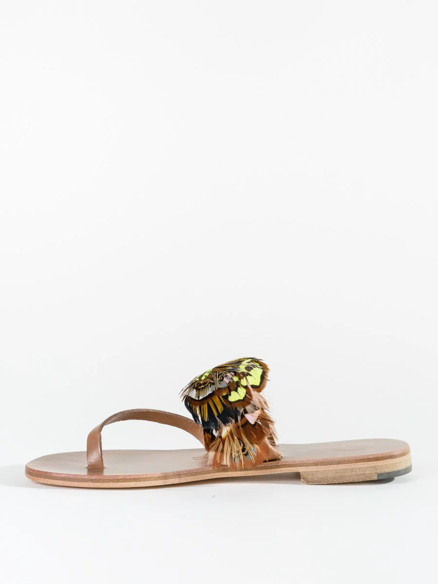 alberta feathers sandal - yellow/pink - Image 3