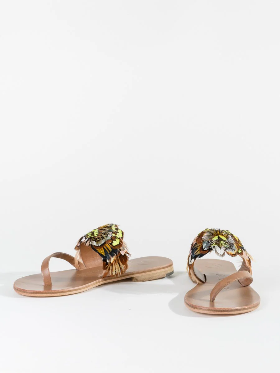 alberta feathers sandal - yellow/pink - Image 6