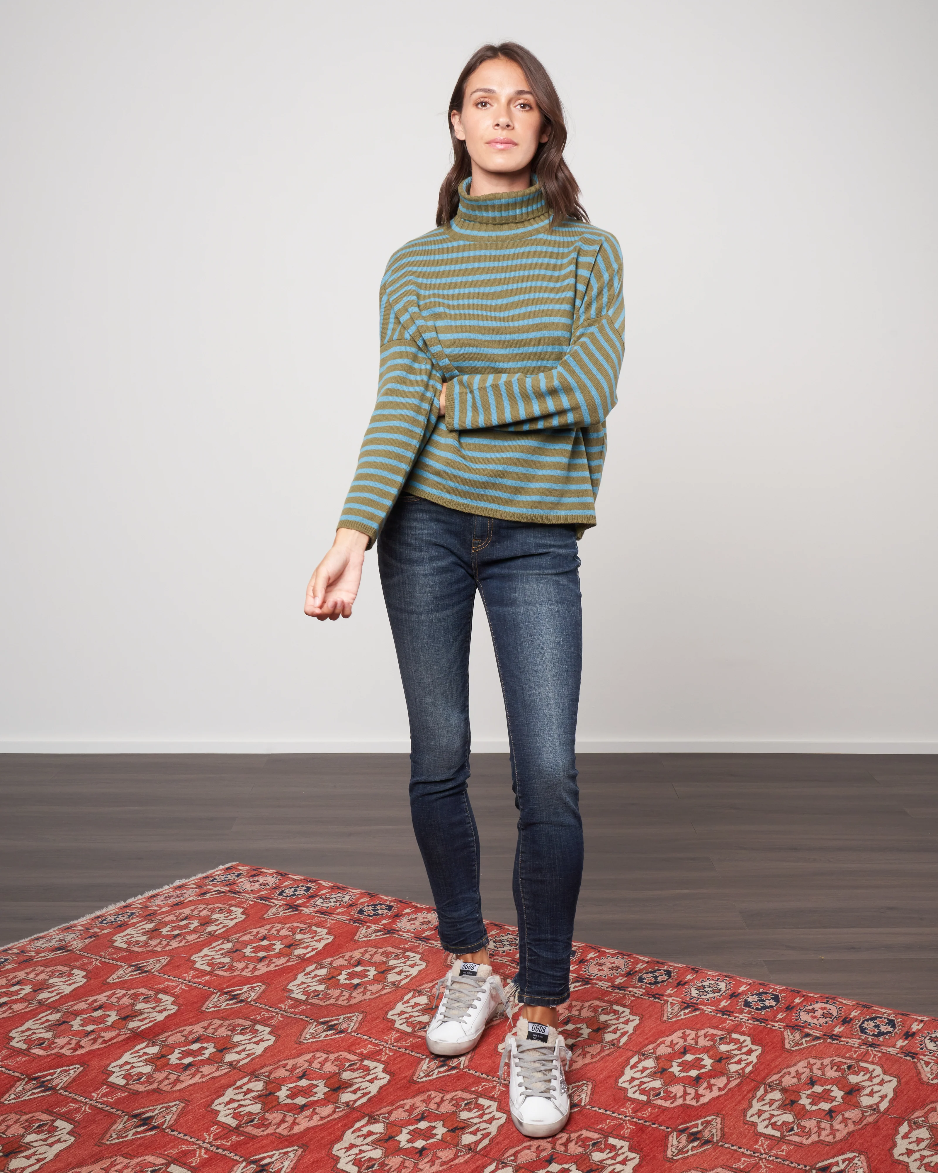 stripes foxy sweater - green/light blue - Image 2