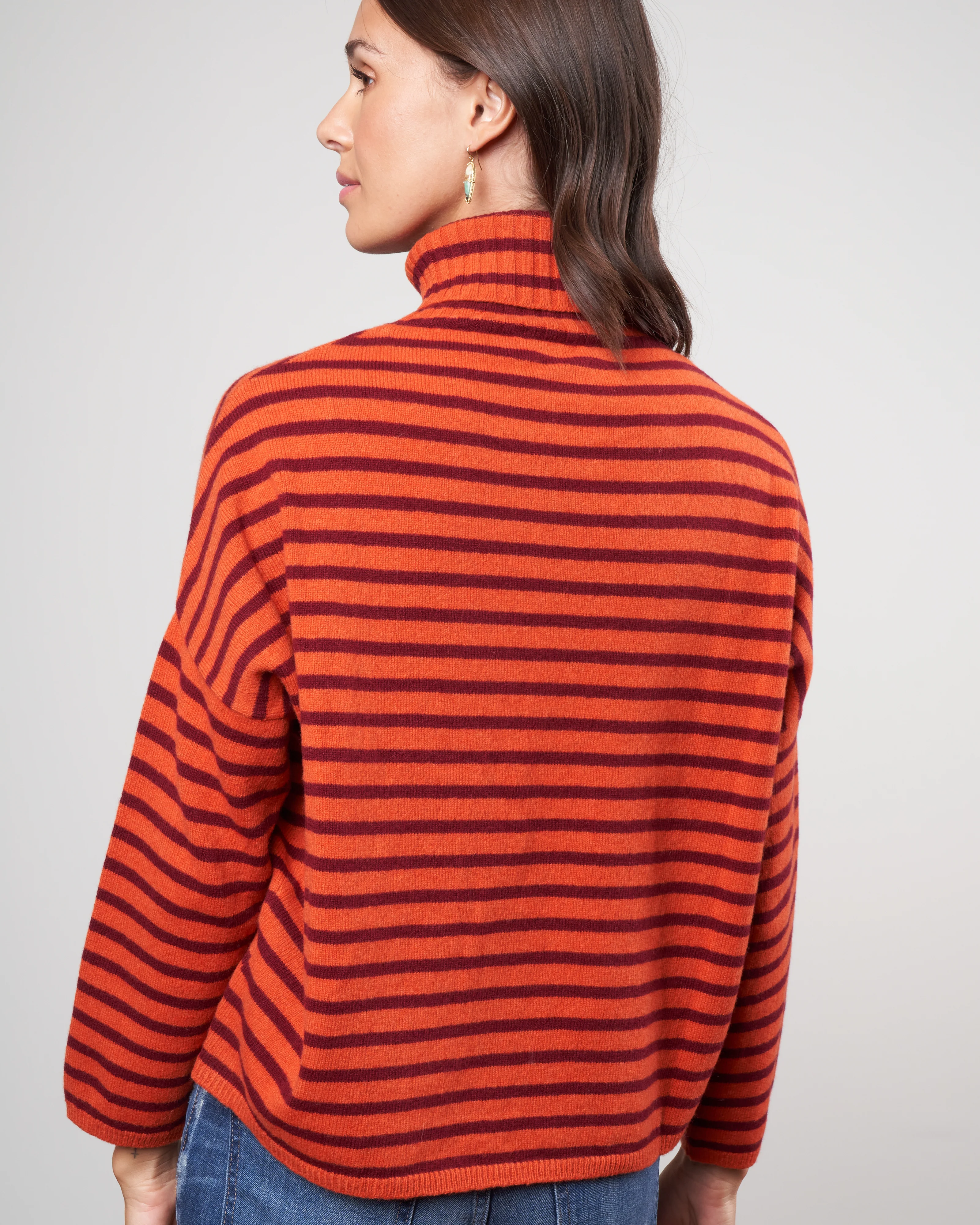 stripes foxy sweater - orange / dark pink - Image 4