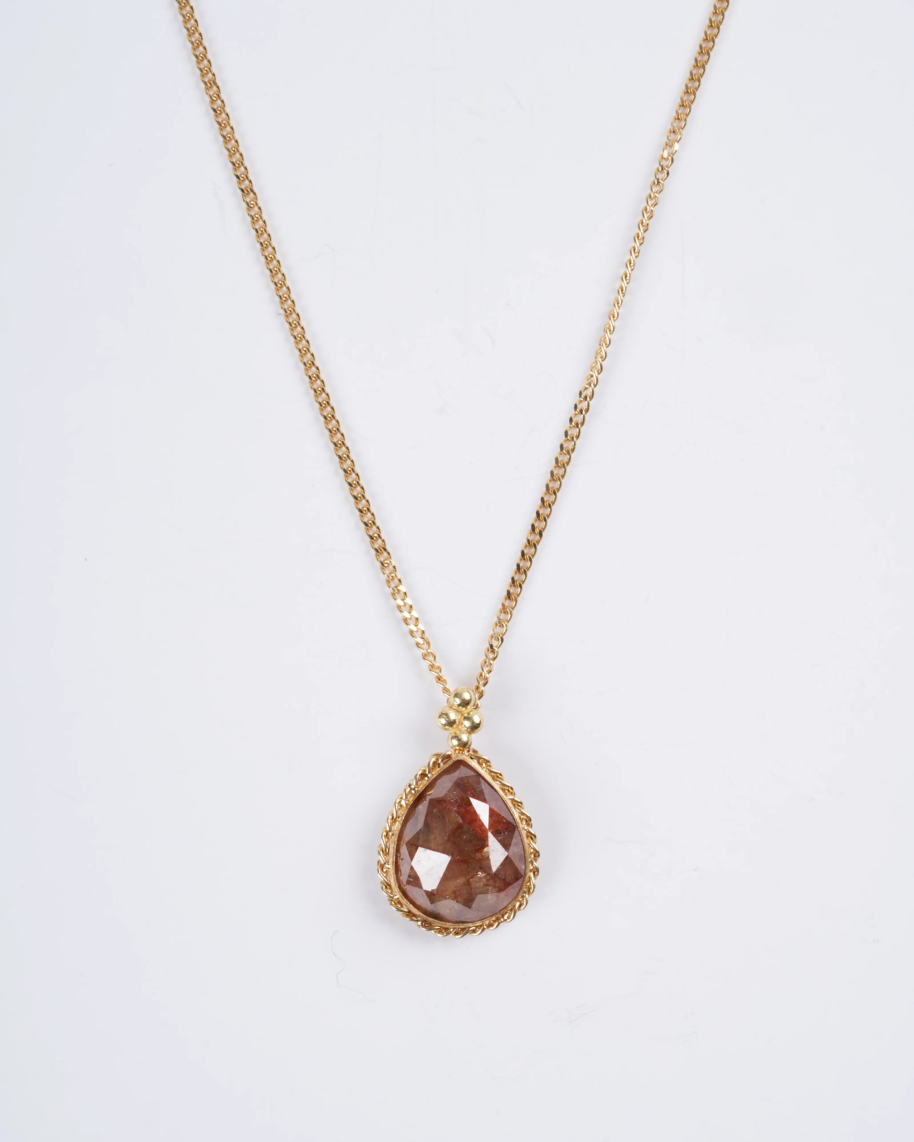 cognac diamond pendant necklace