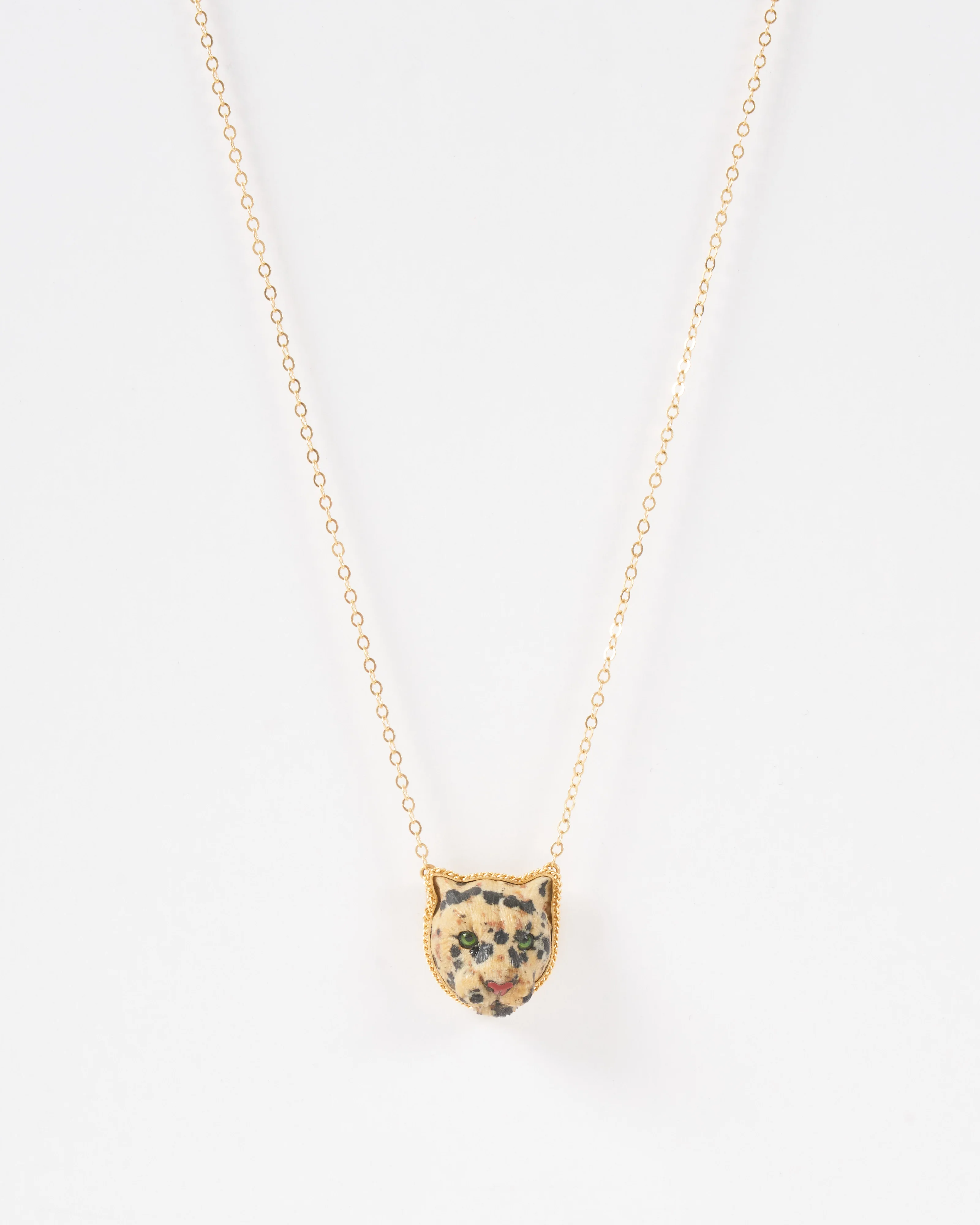 leopard front facing necklace