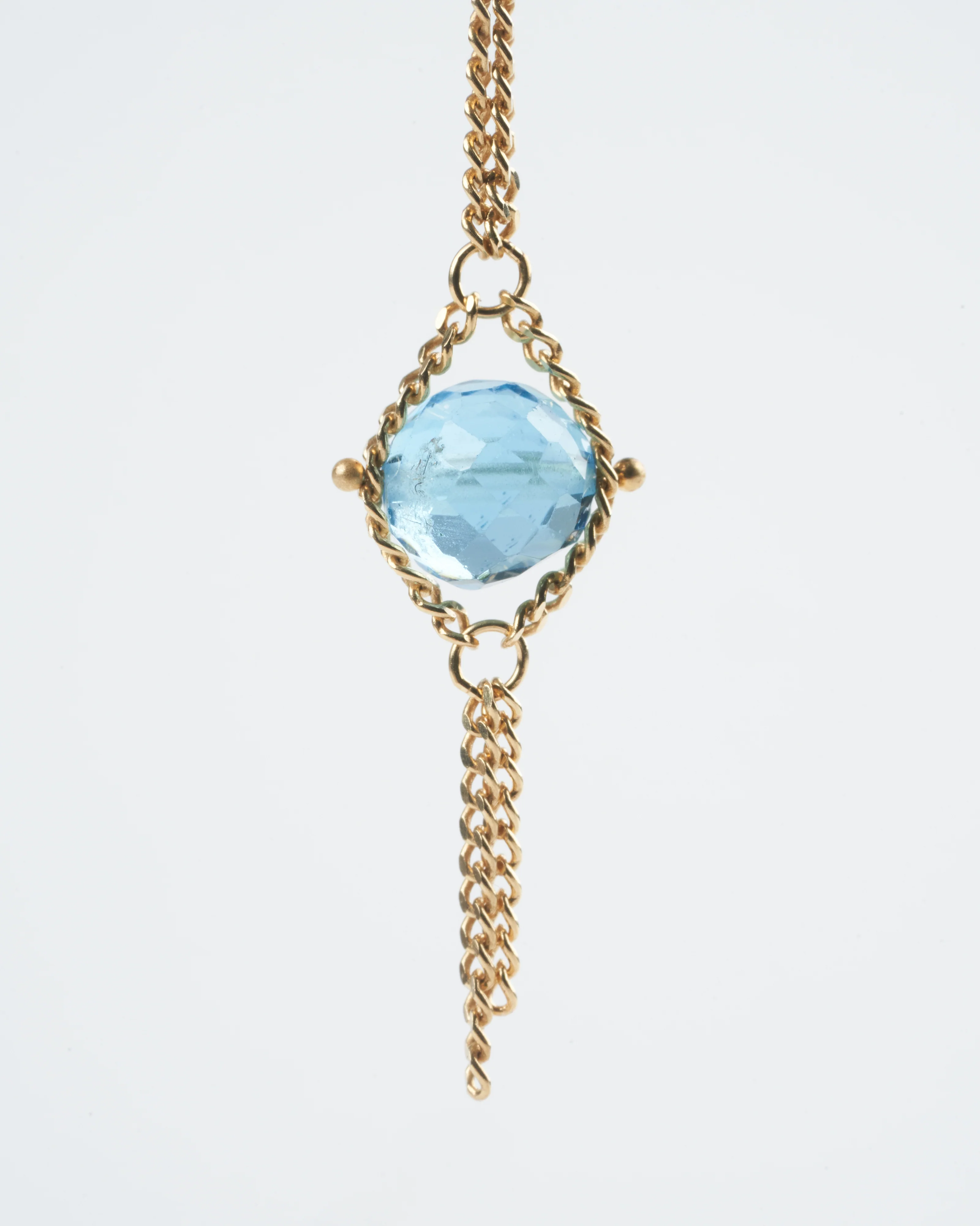 london blue topaz drop earring - blue/ gold - Image 4