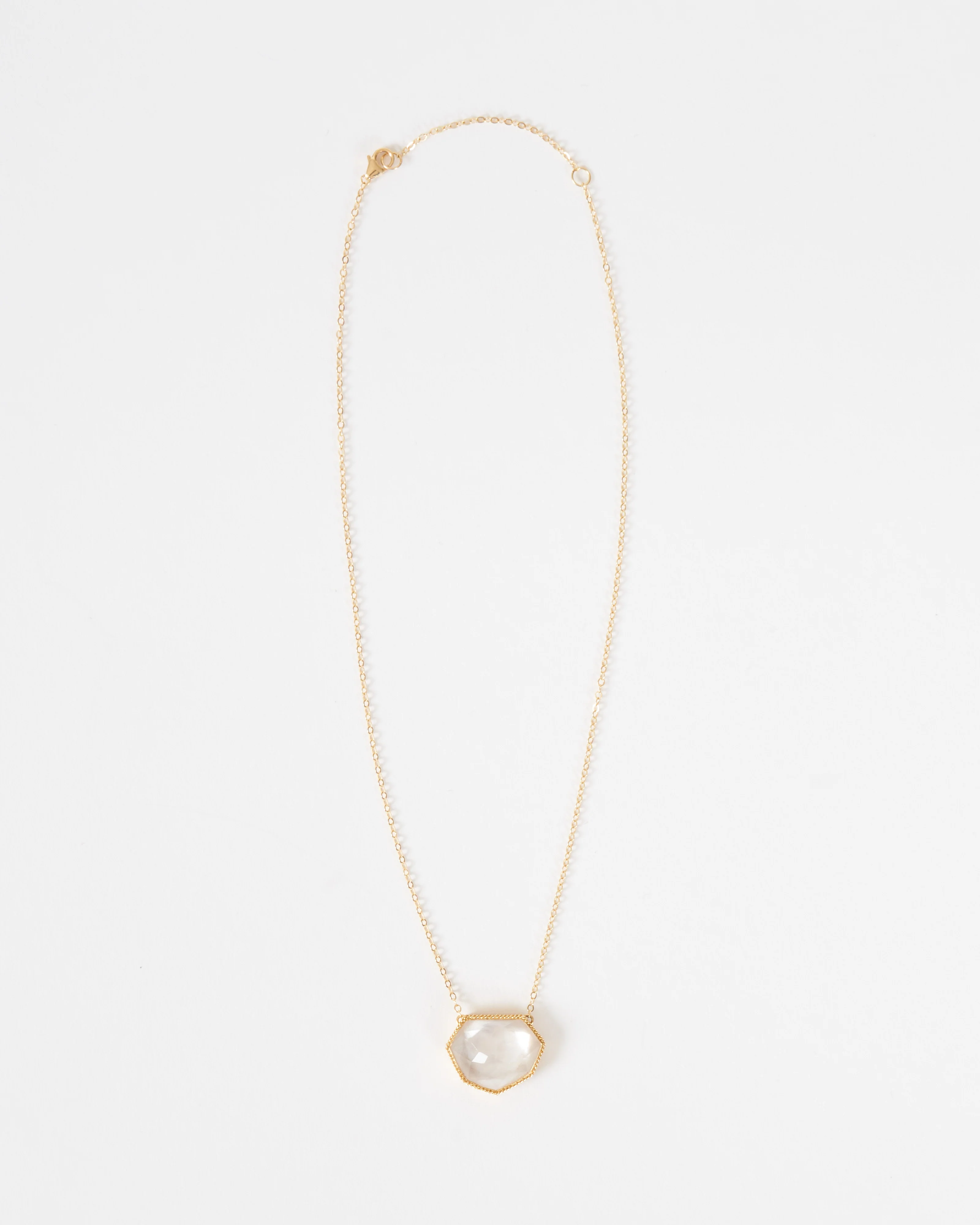 rock crystal necklace - gold - Image 3