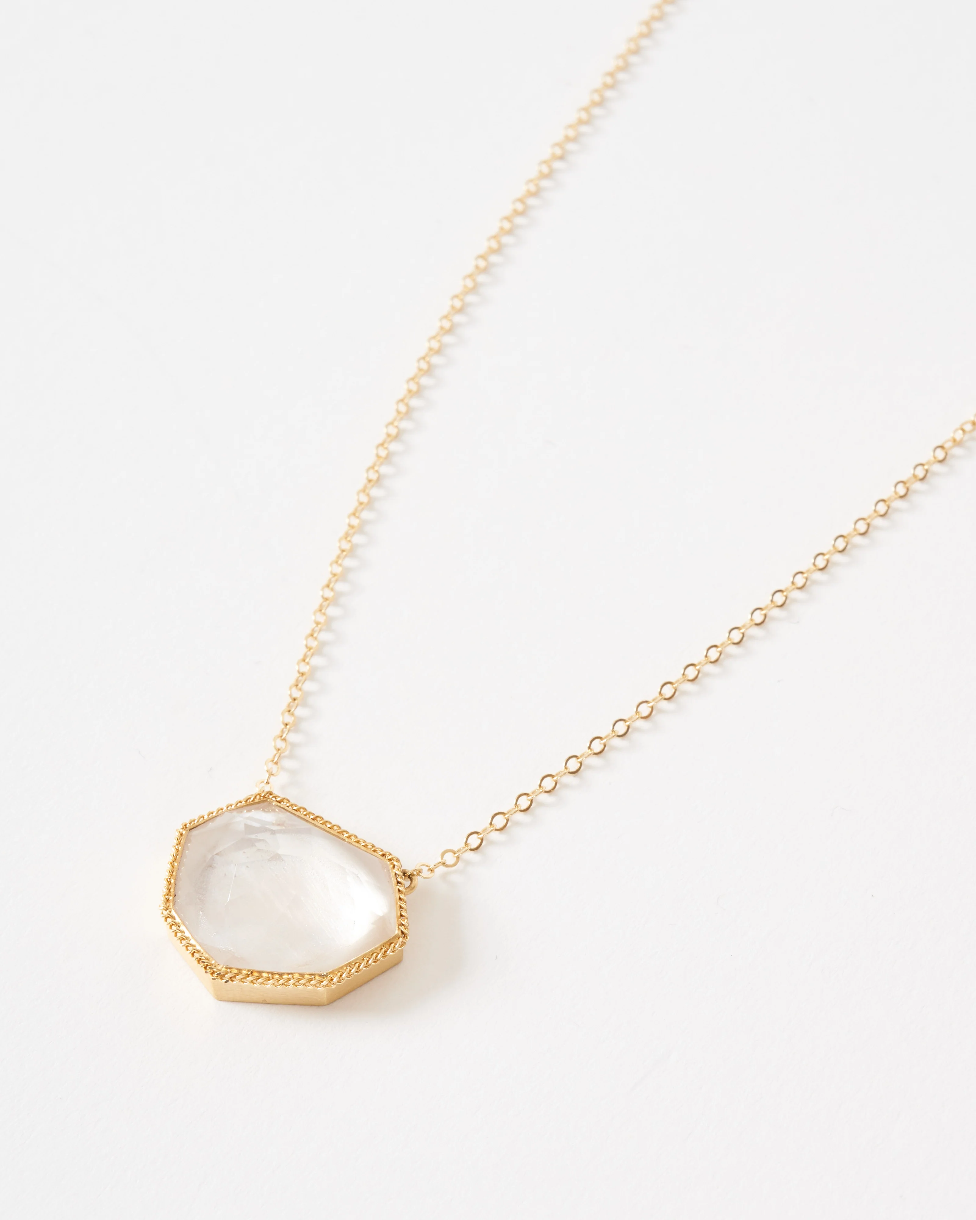 rock crystal necklace - gold - Image 4