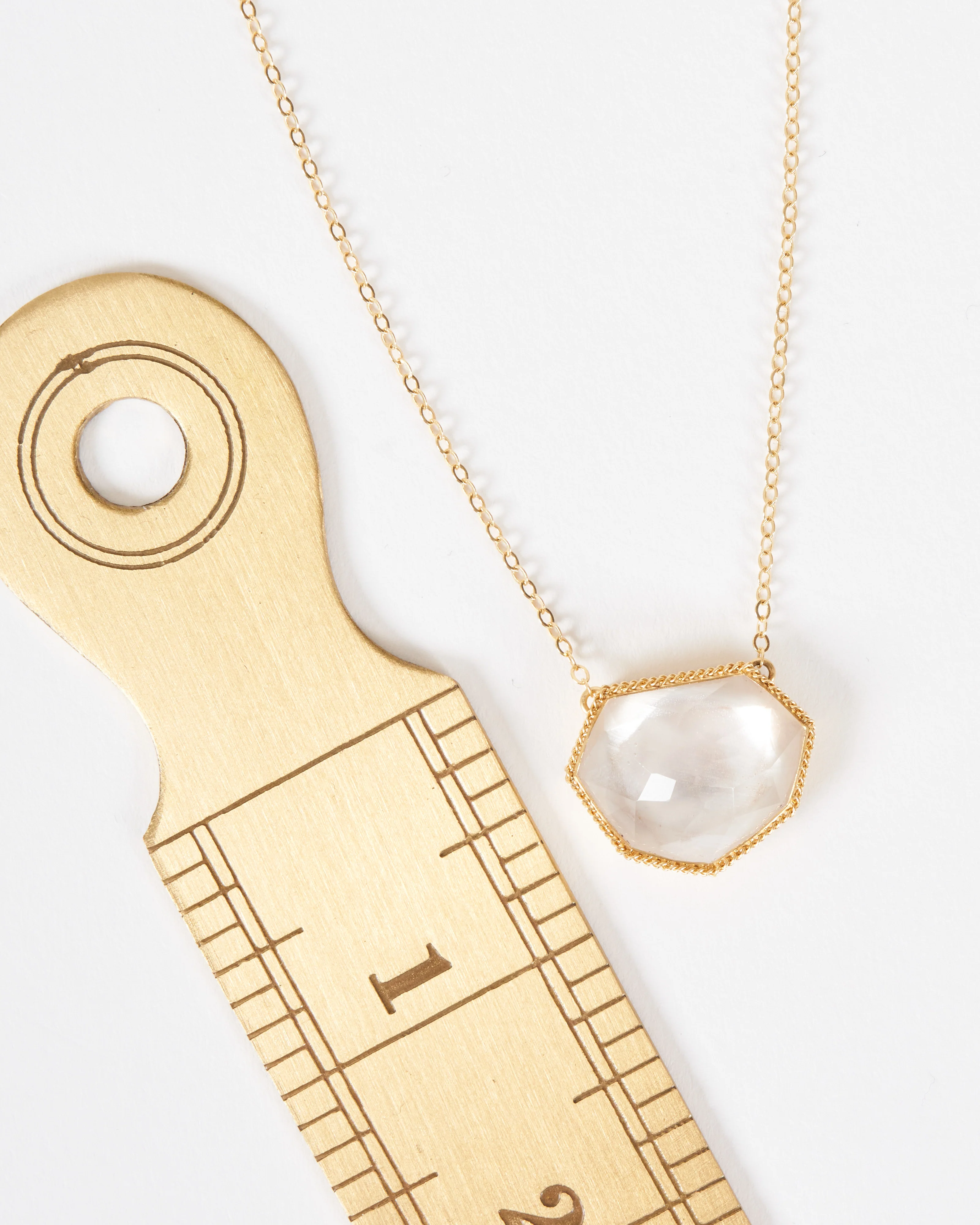 rock crystal necklace - gold - Image 5