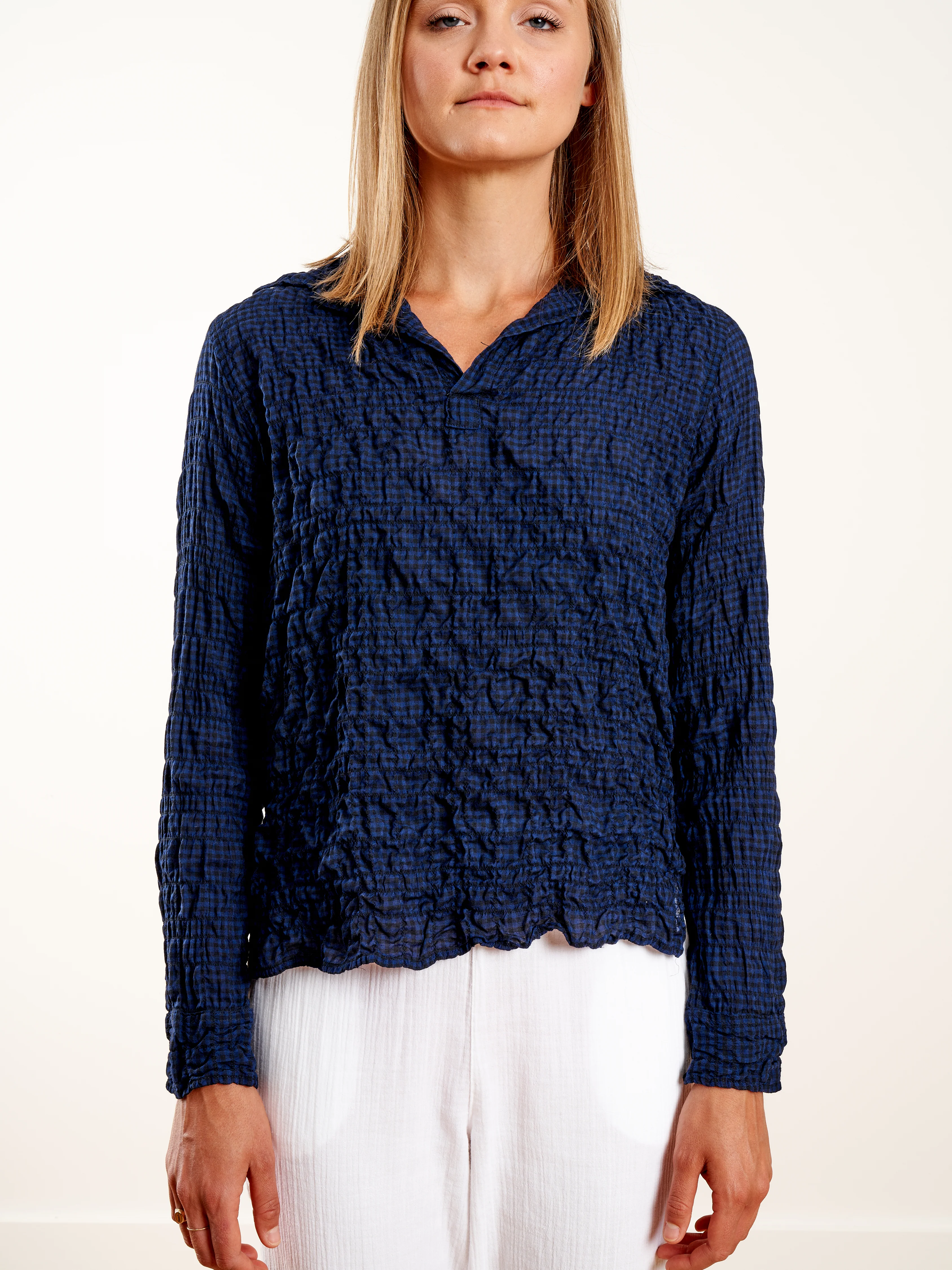 hampton pullover -  black/navy check - Image 2