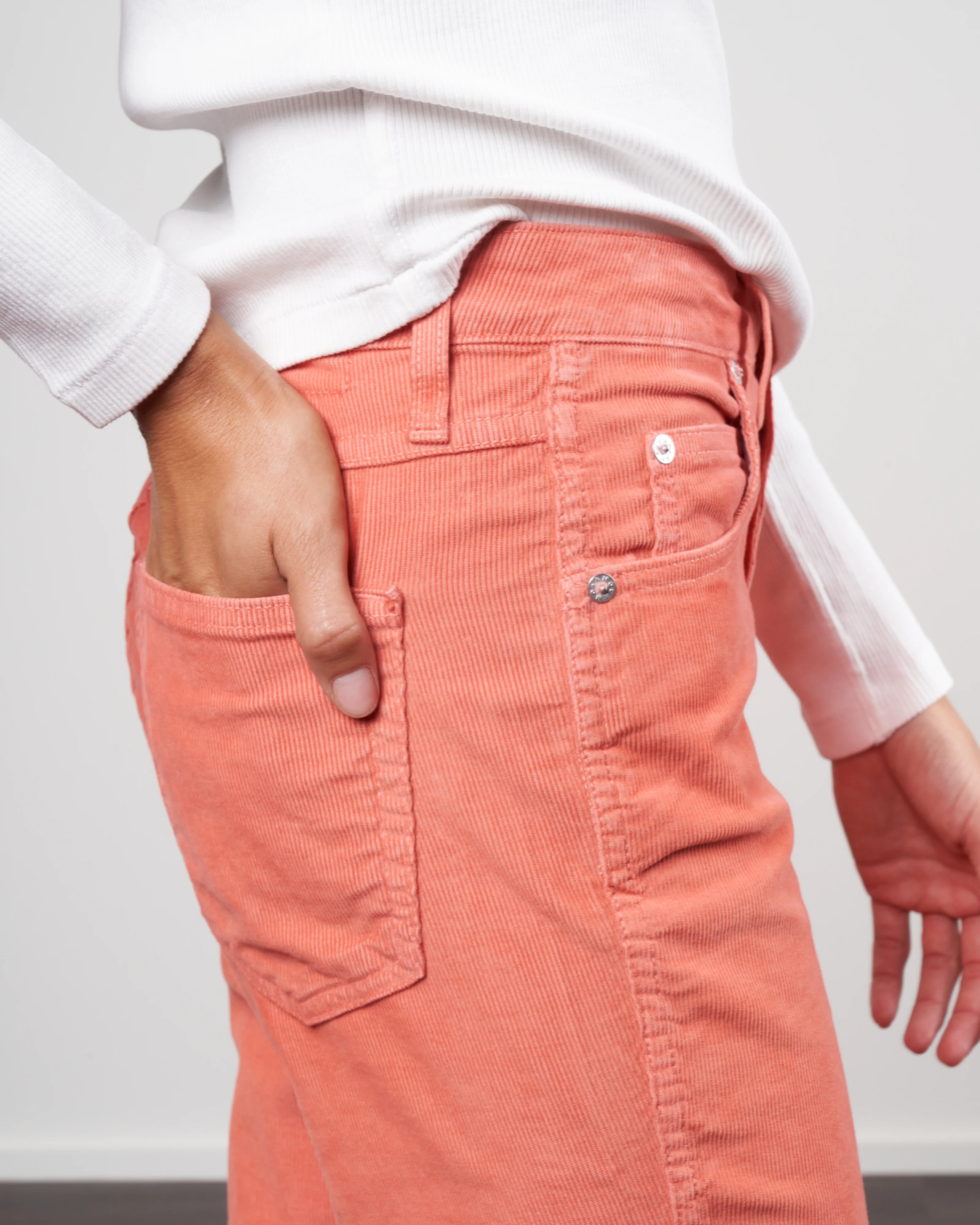 chloe crop corduroy pants - flame - Image 5