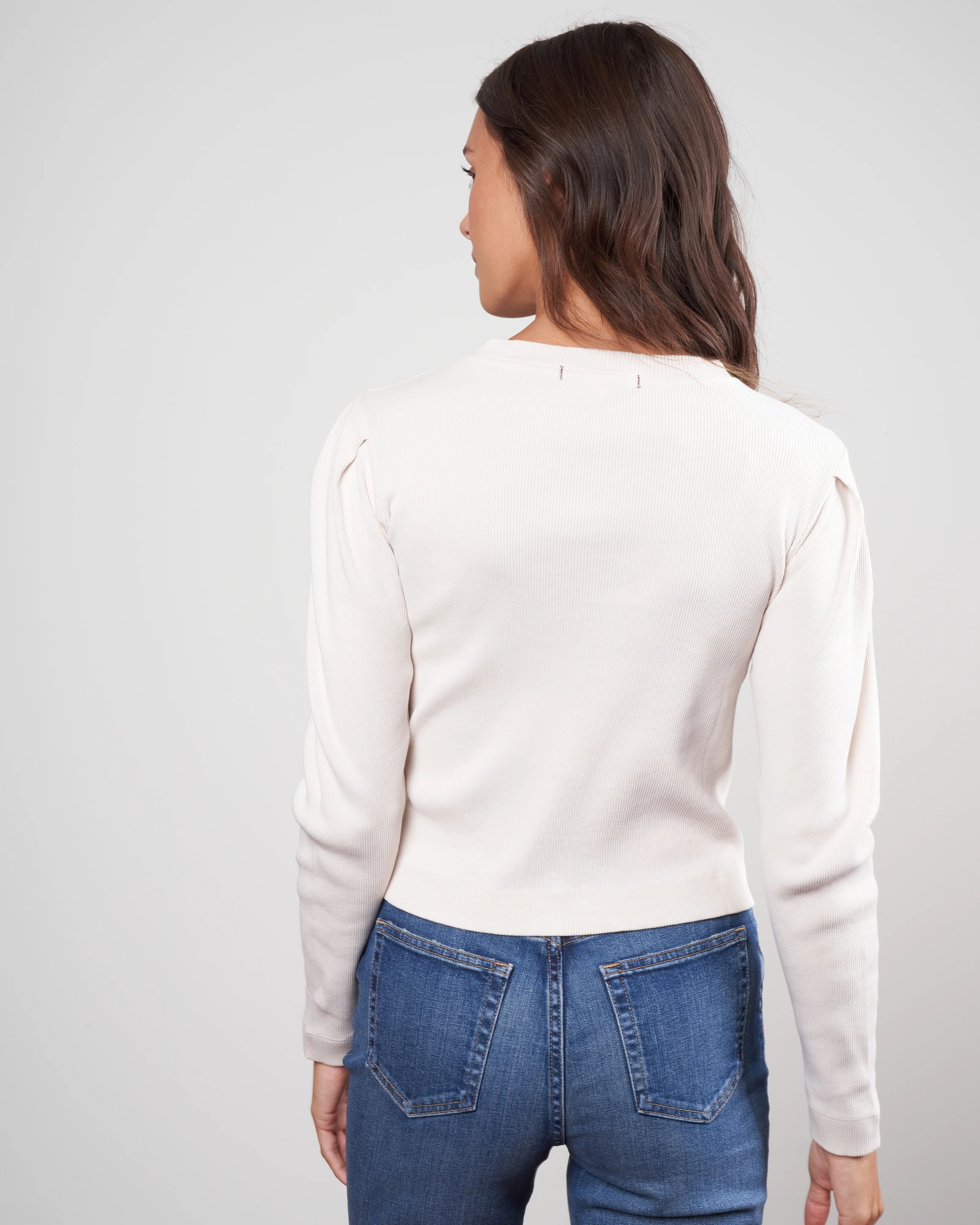 puff sleeve cardigan - off white - Image 4