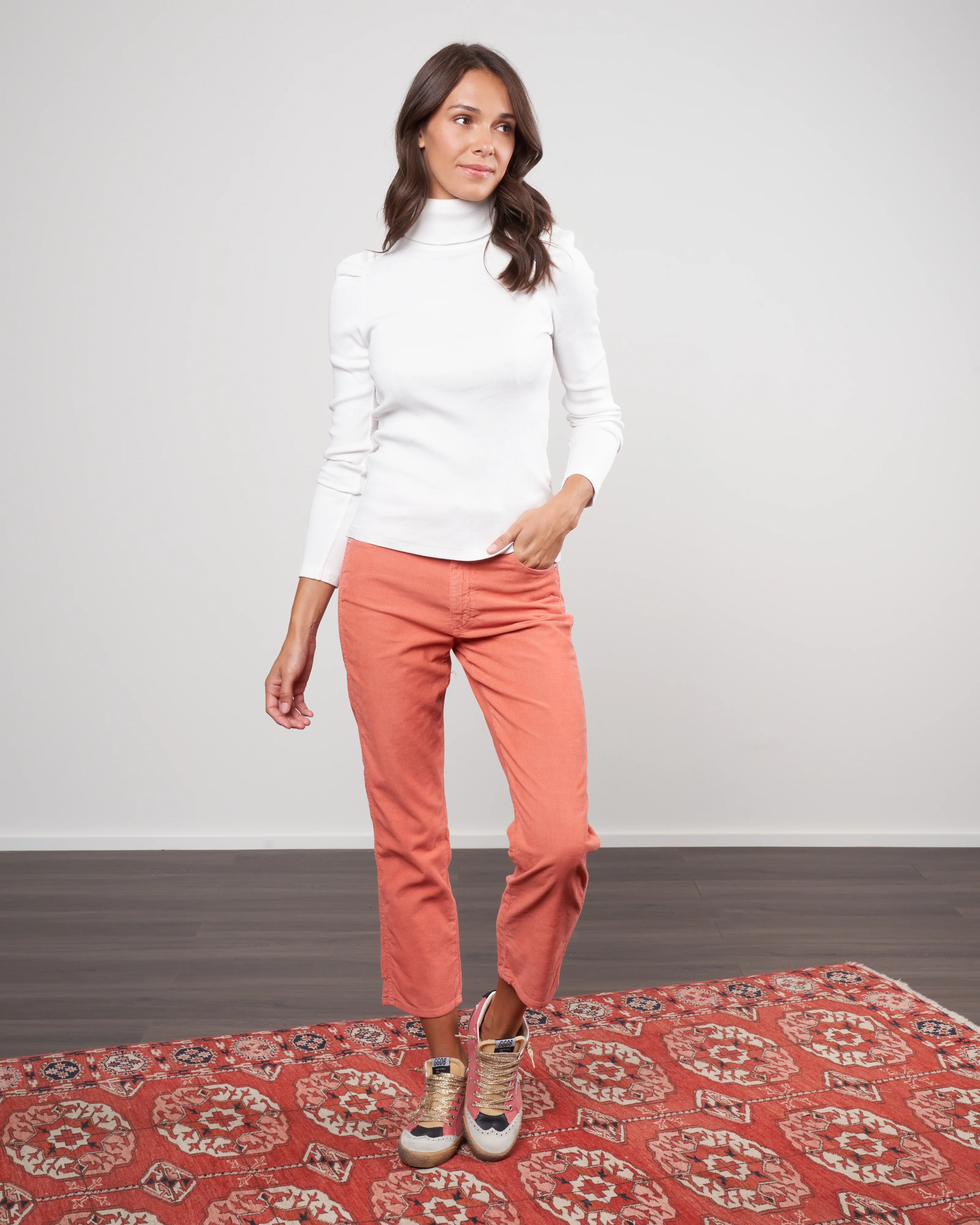 puff sleeve turtleneck - vintage white - Image 2