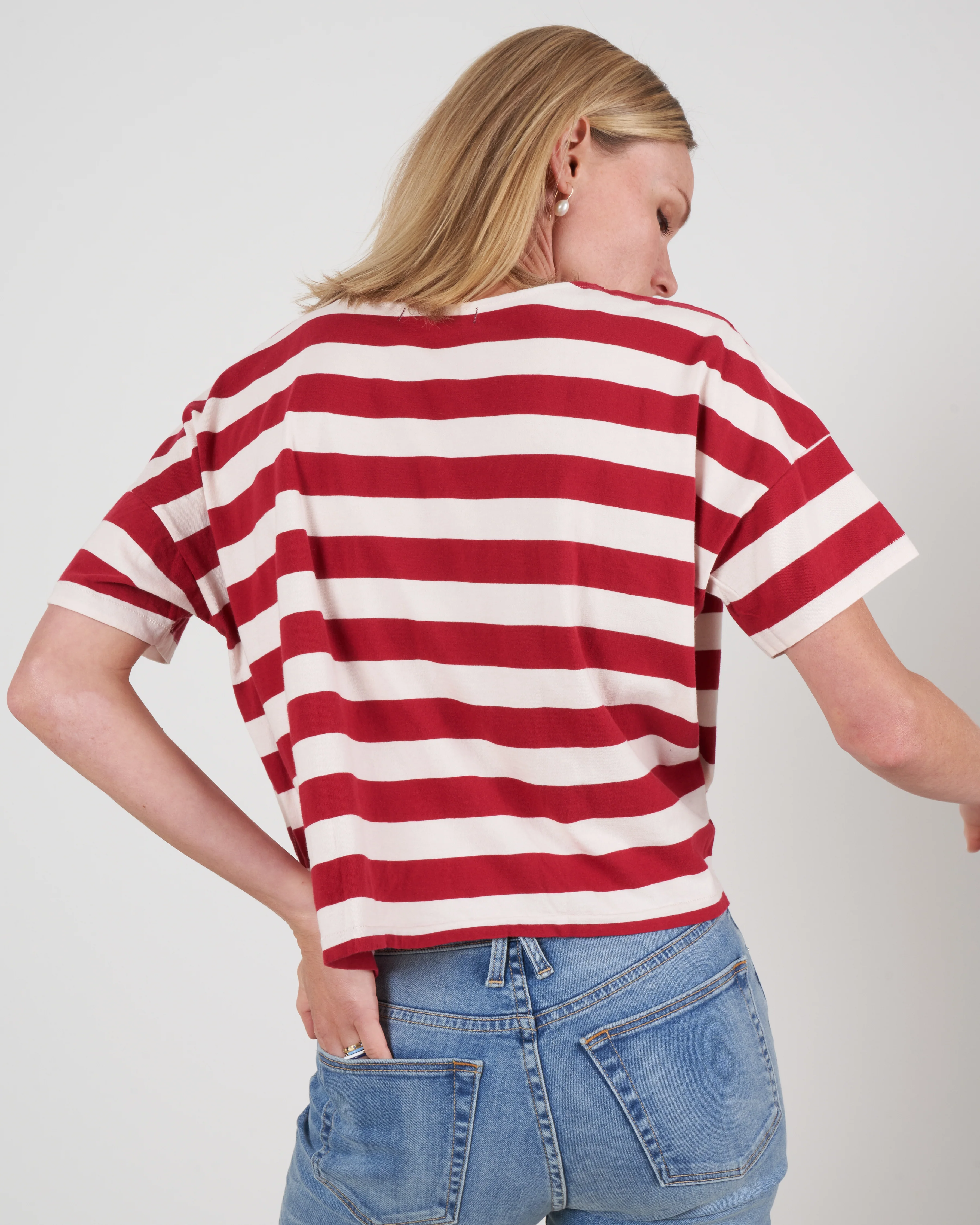a95346 - boxy stripe tee - cardinal stripe 295 - Image 3