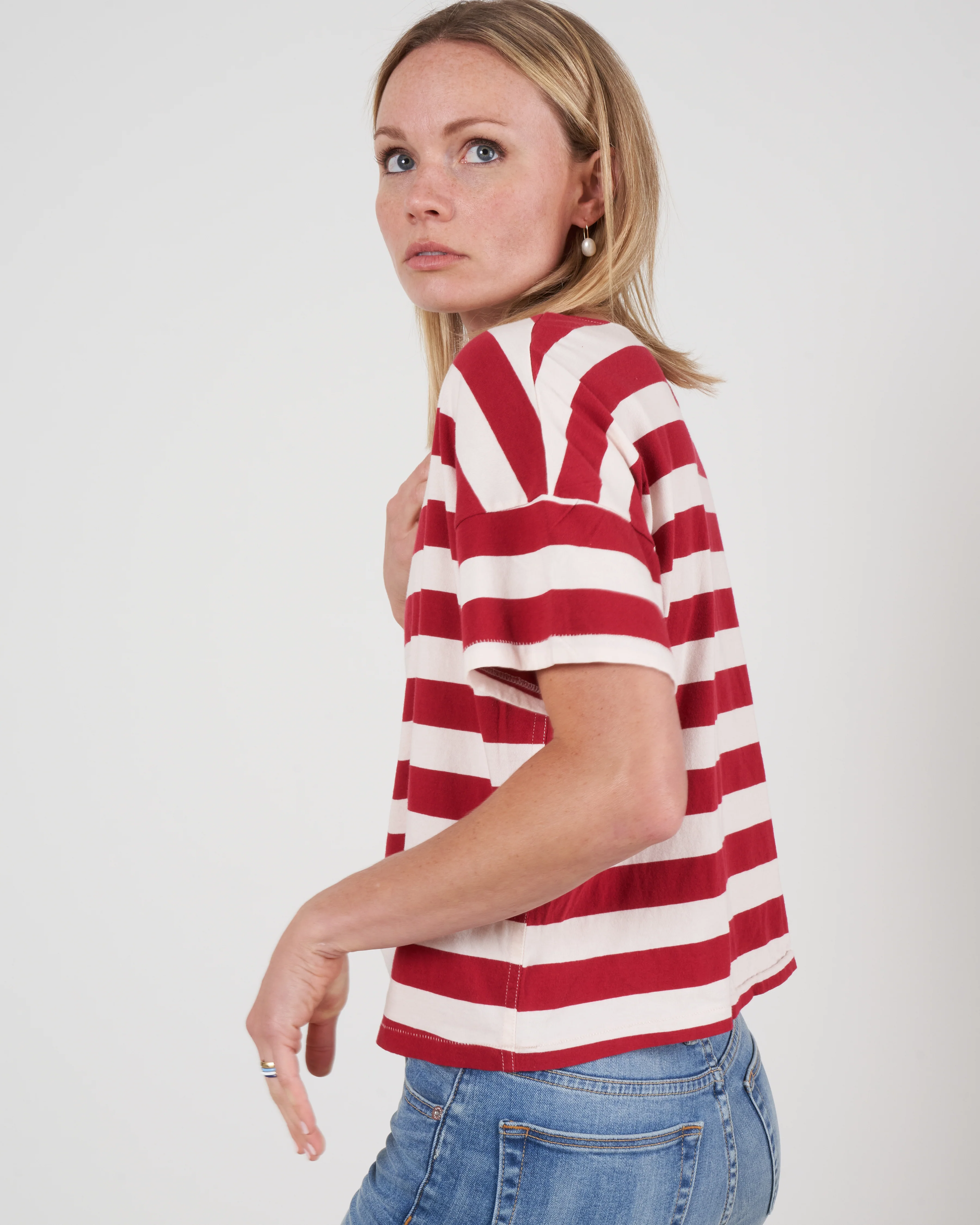 a95346 - boxy stripe tee - cardinal stripe 295 - Image 4