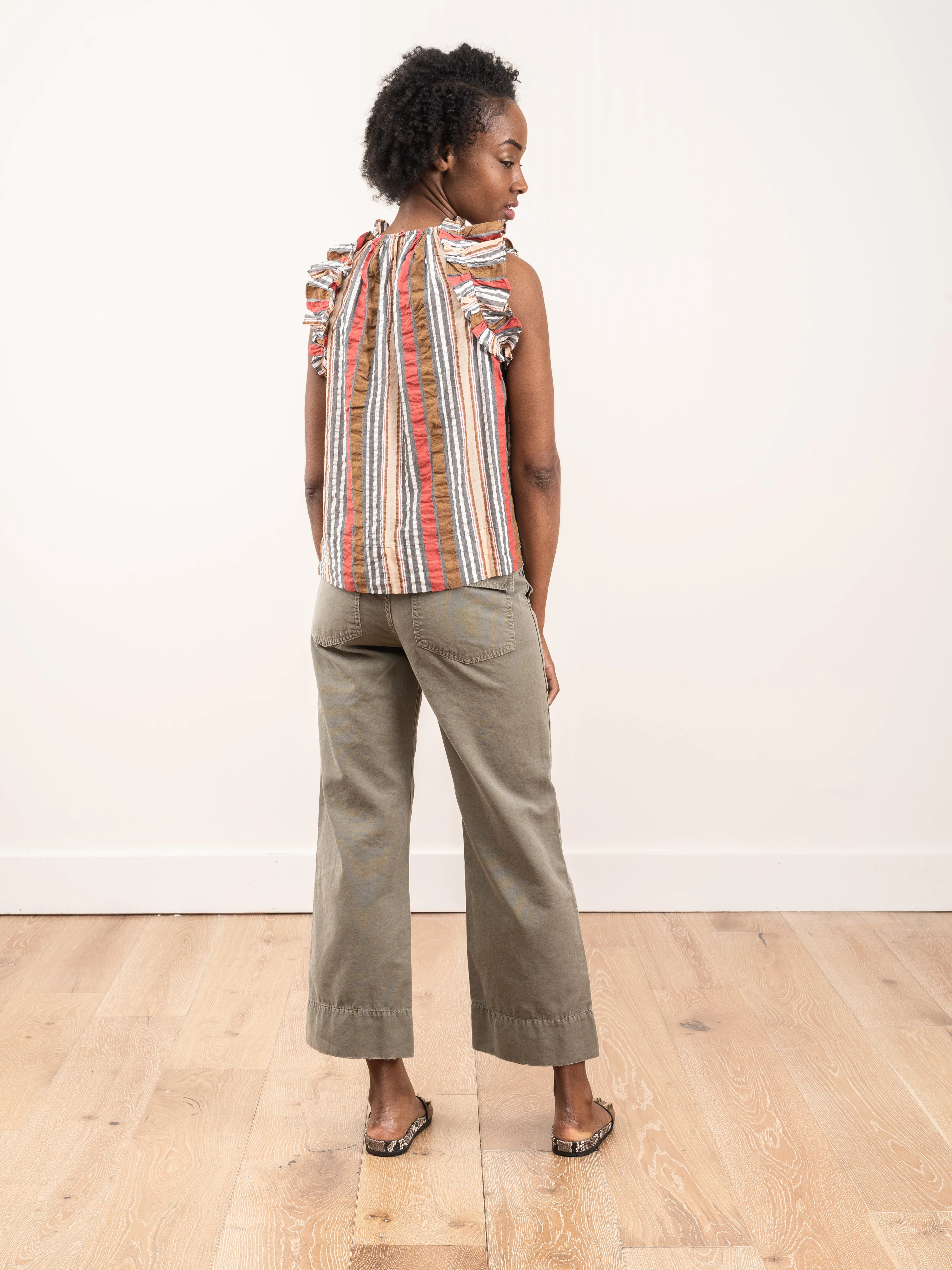 wide leg pant - grey/green - Image 3