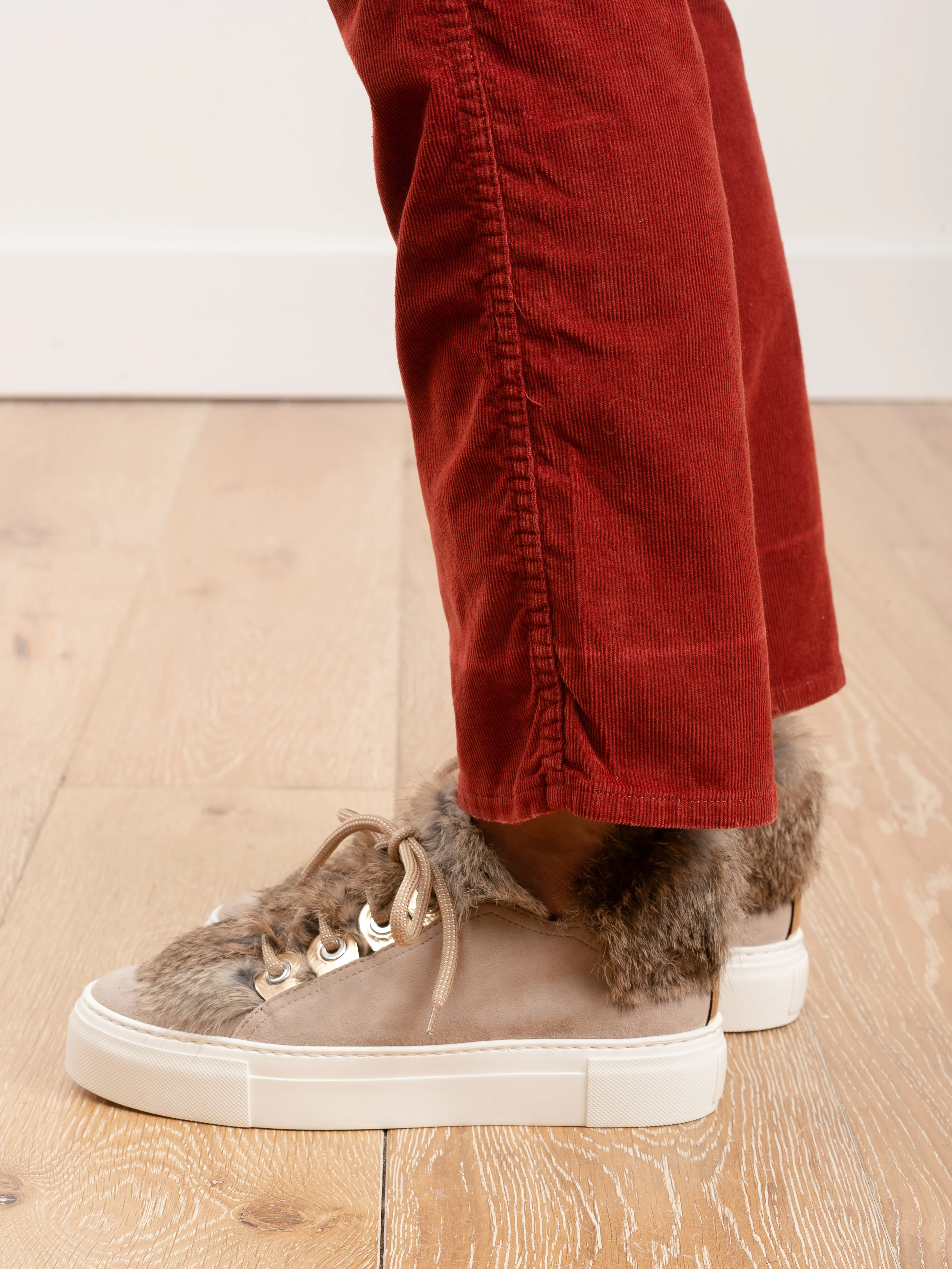 bella corduroy high rise slight boot - rust - Image 5