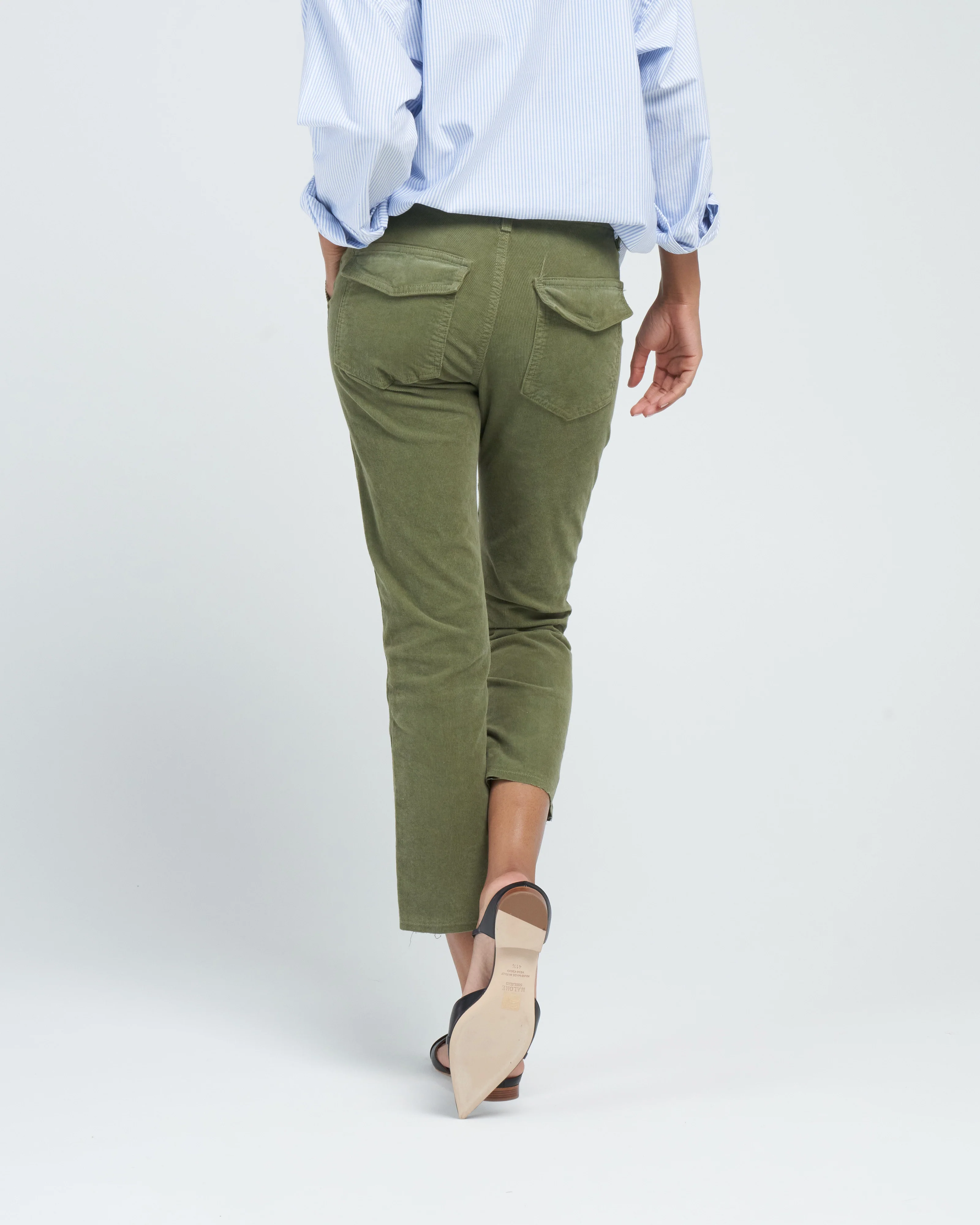 corduroy easy army trouser - tea leaf - Image 4
