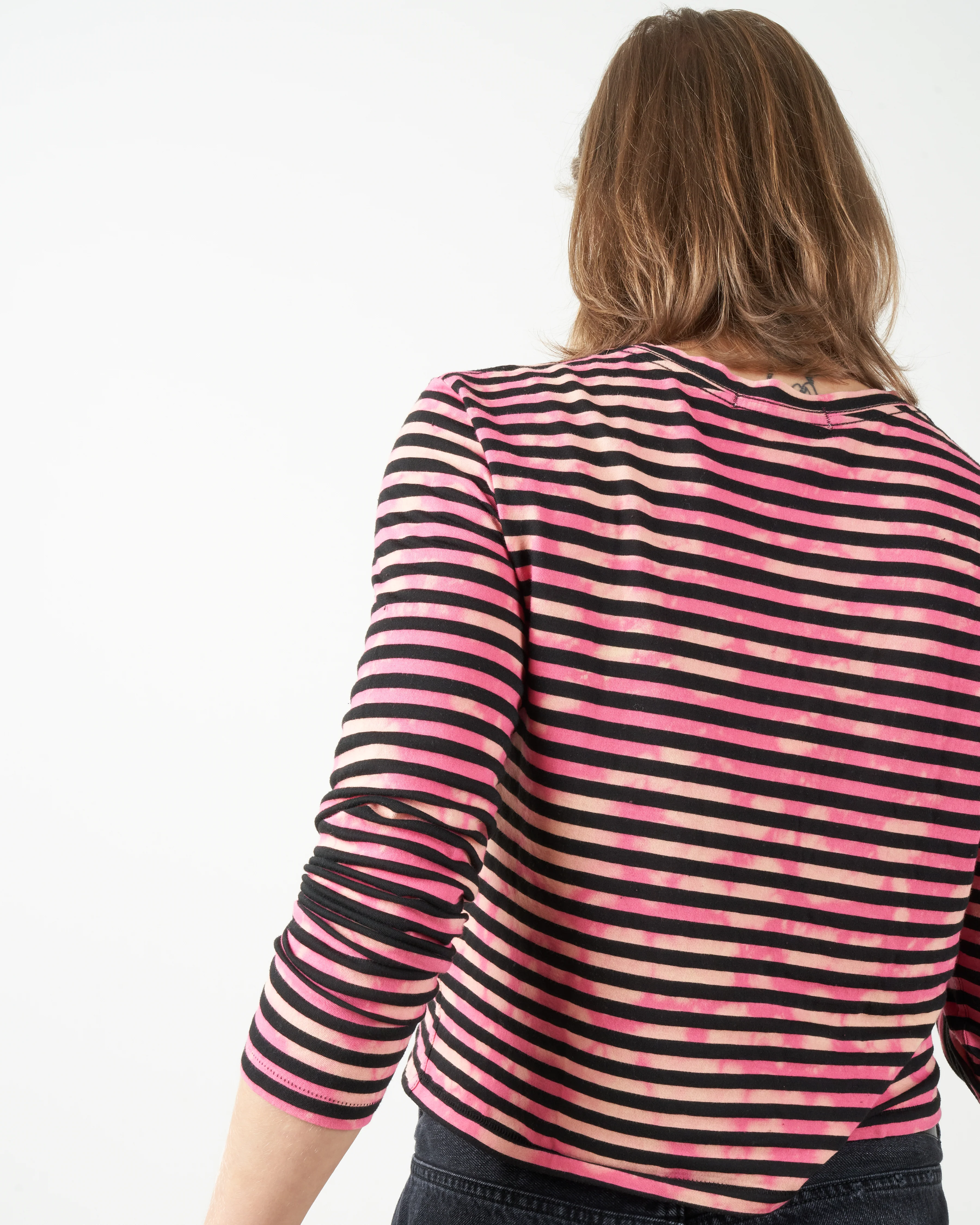 l/s babe tee - pink stripe tie dye - Image 3