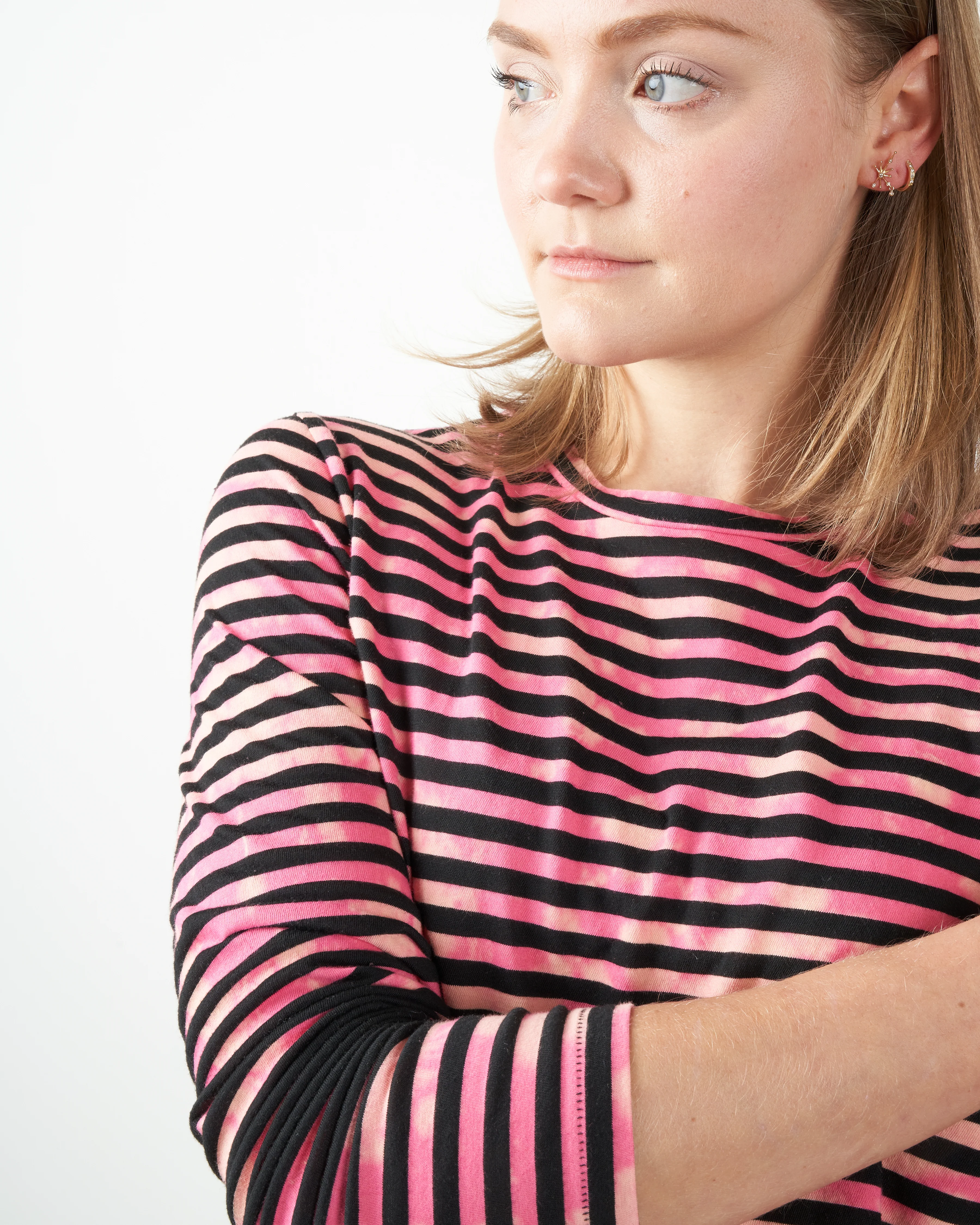 l/s babe tee - pink stripe tie dye - Image 5