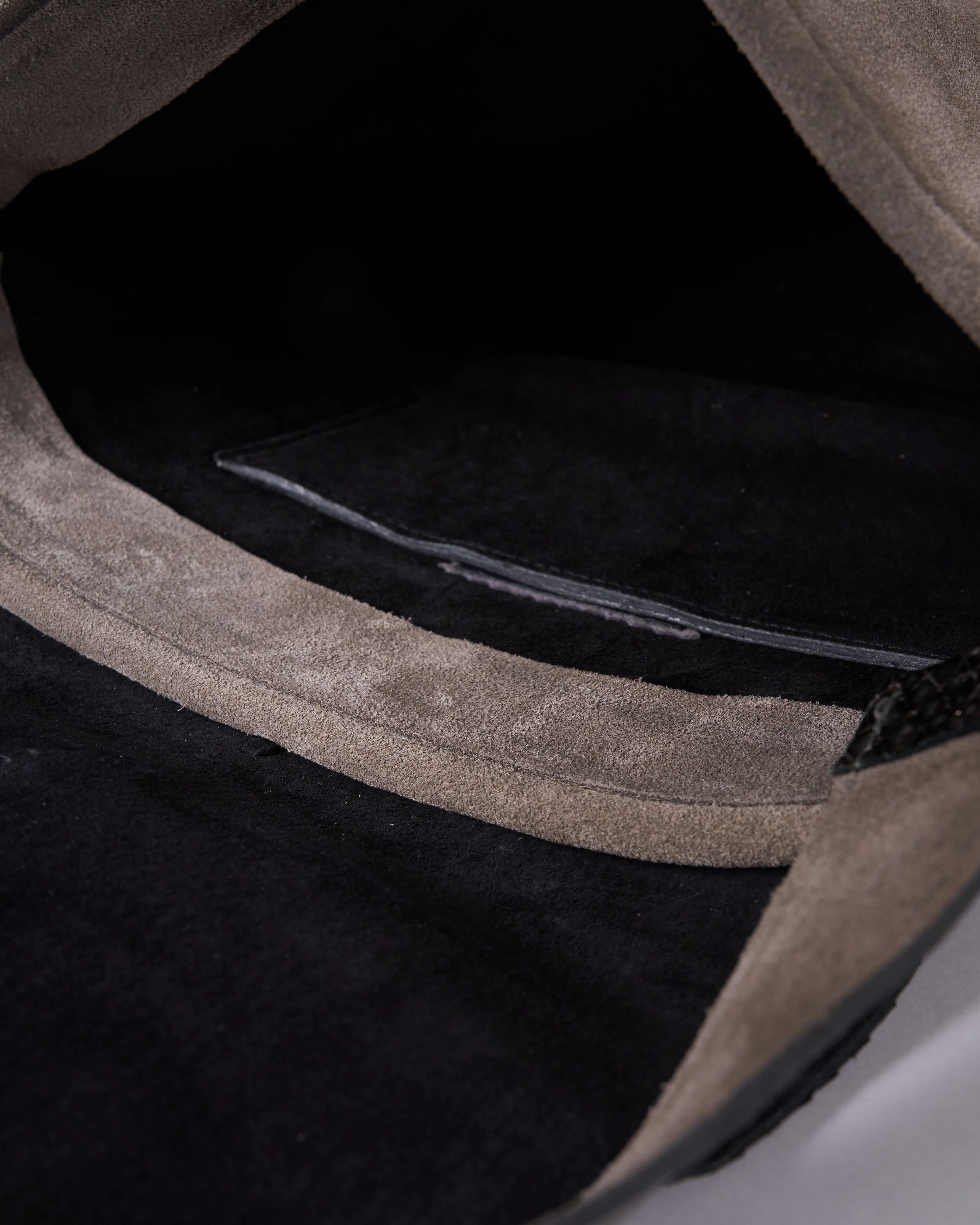 large satchel - grey & silver suede and embossed - Image 4