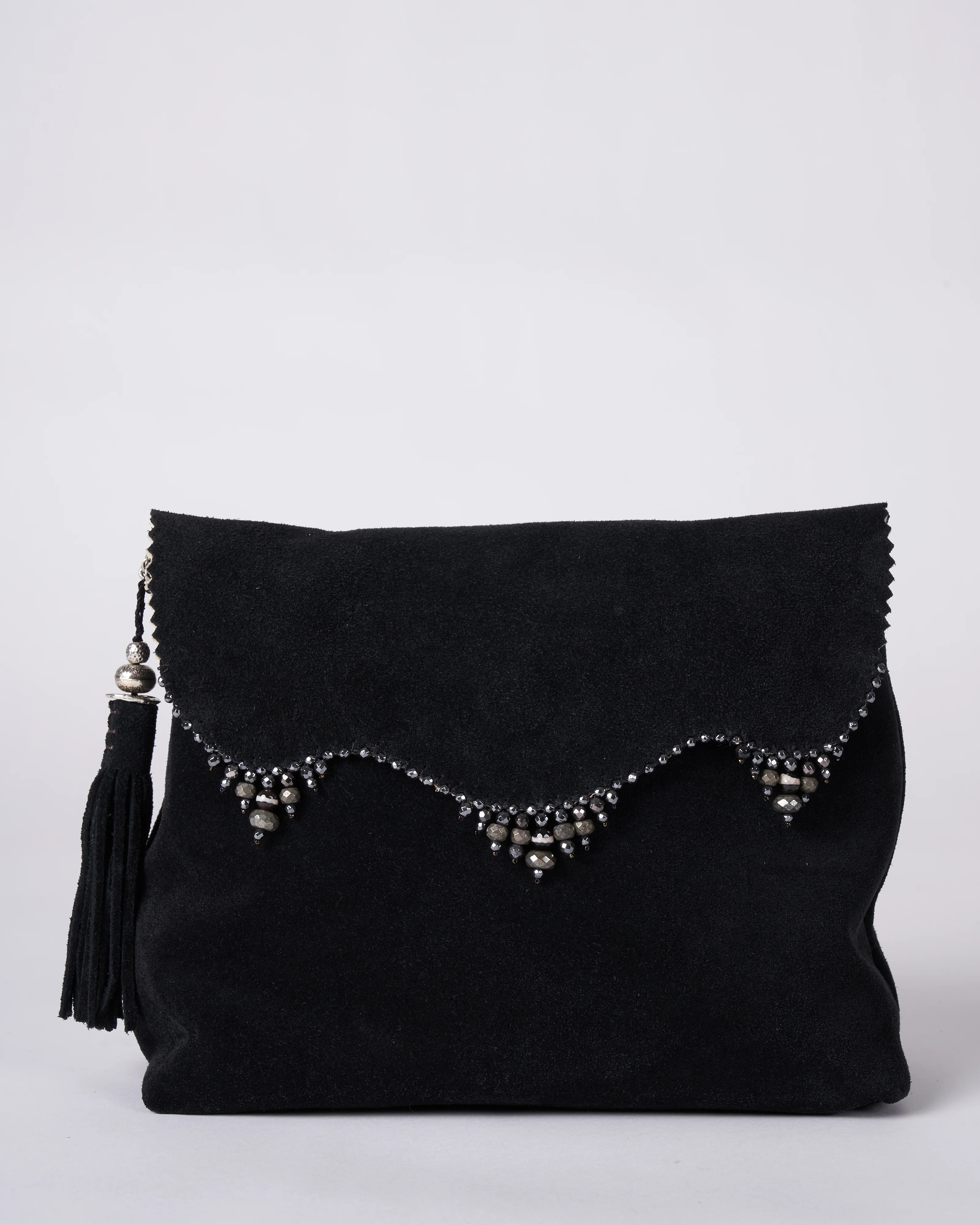 reversible bag - laser cut silver and black suede - Image 4