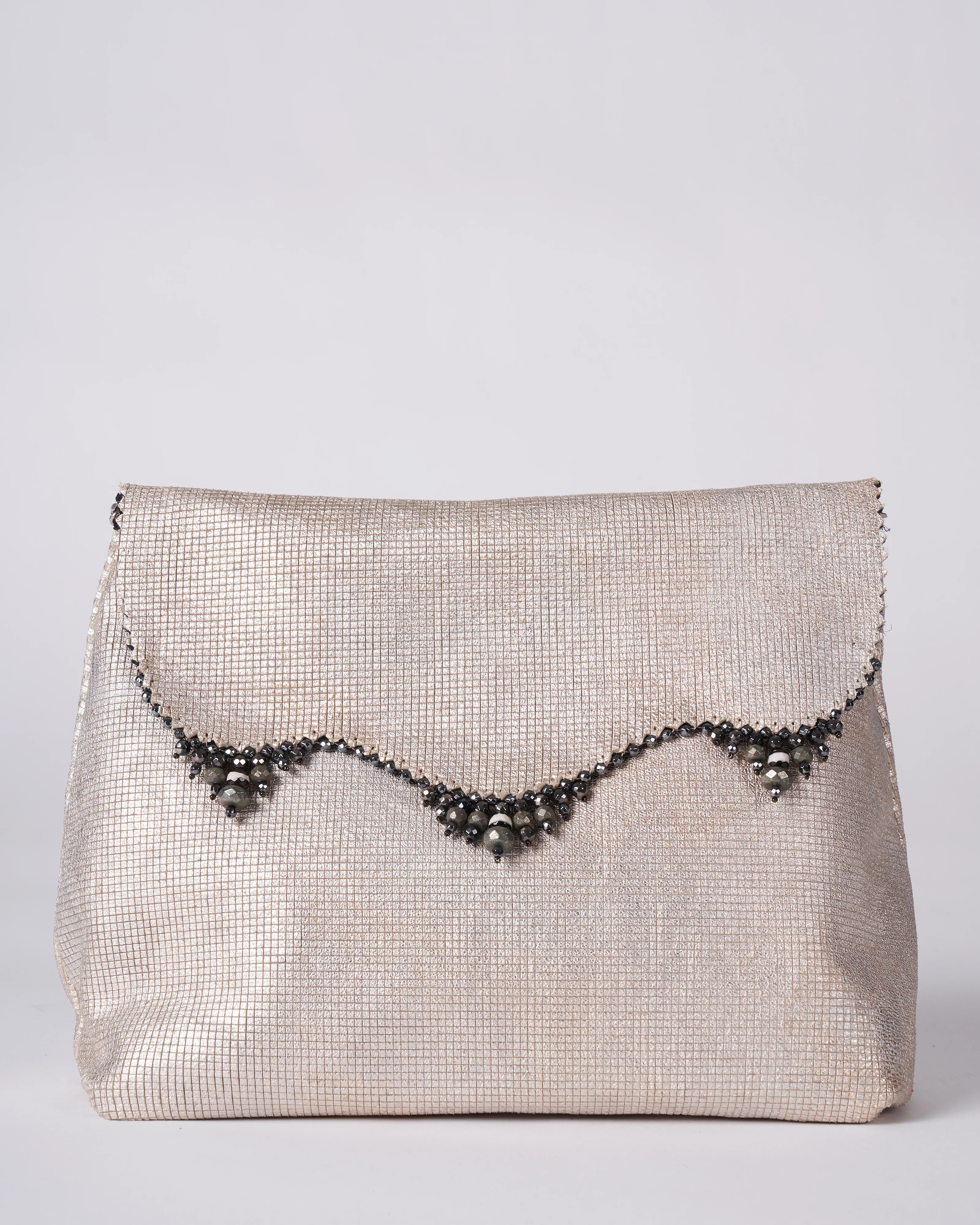 reversible bag - laser cut silver and black suede - Image 5