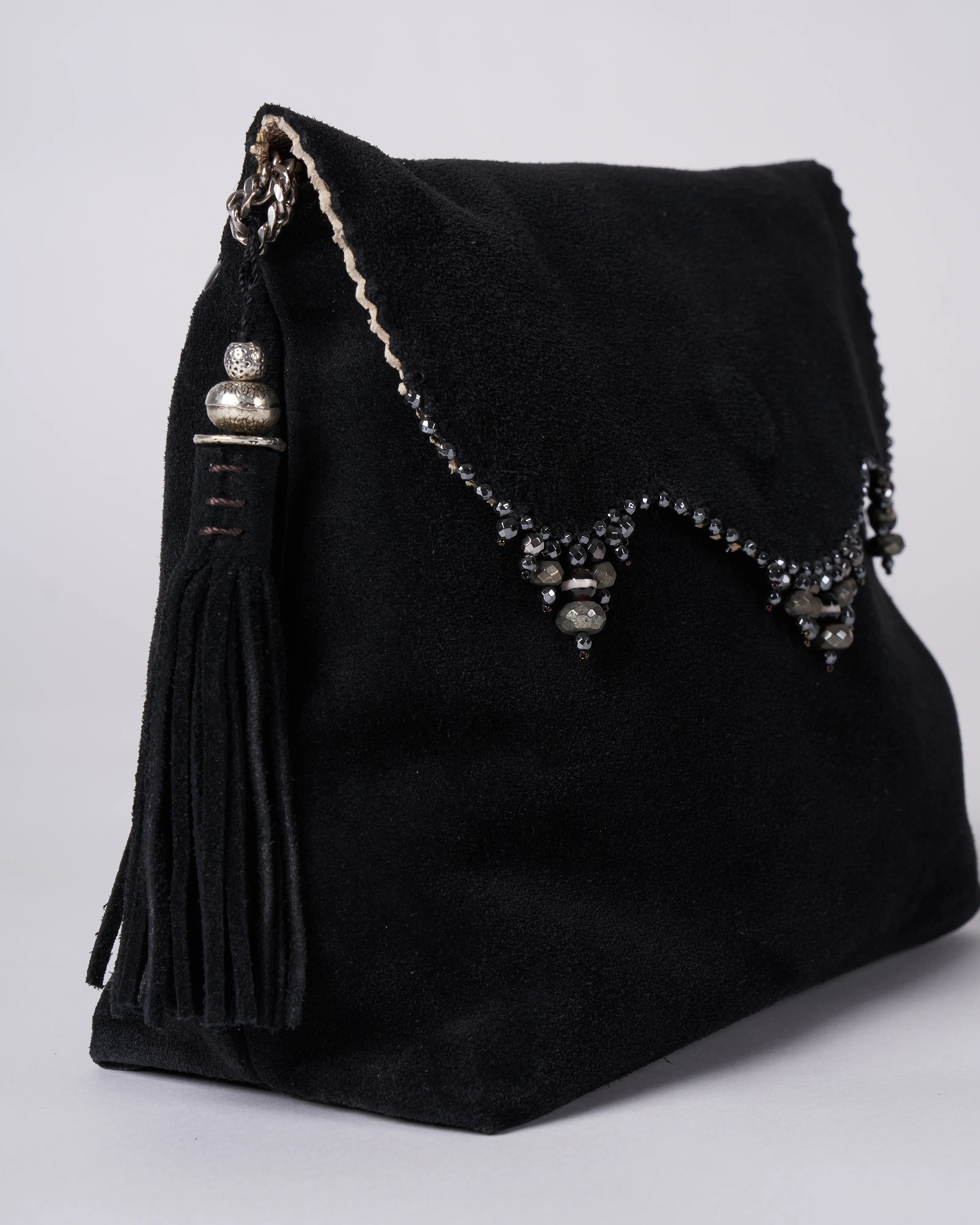 reversible bag - laser cut silver and black suede - Image 8