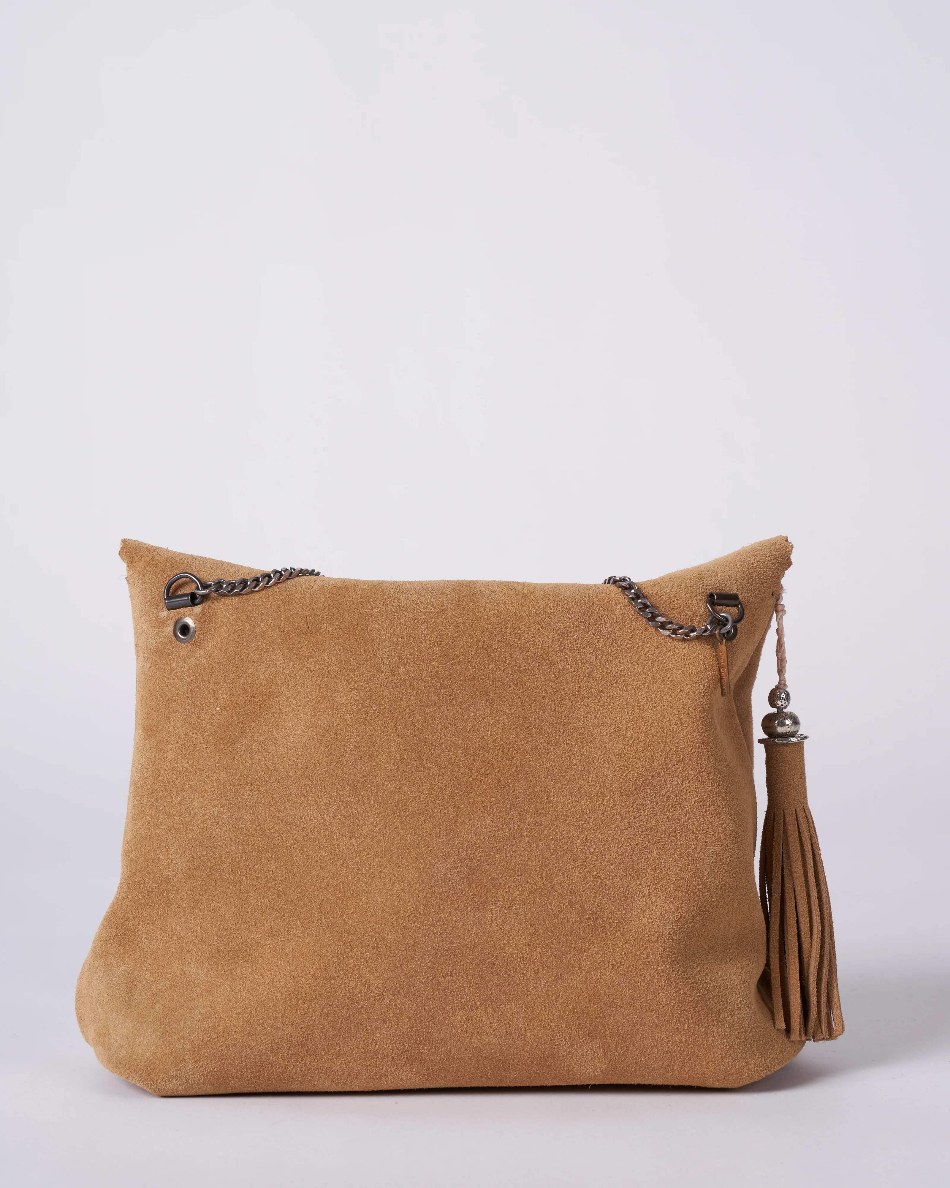 reversible bag - laser cut silver and rust suede - Image 3