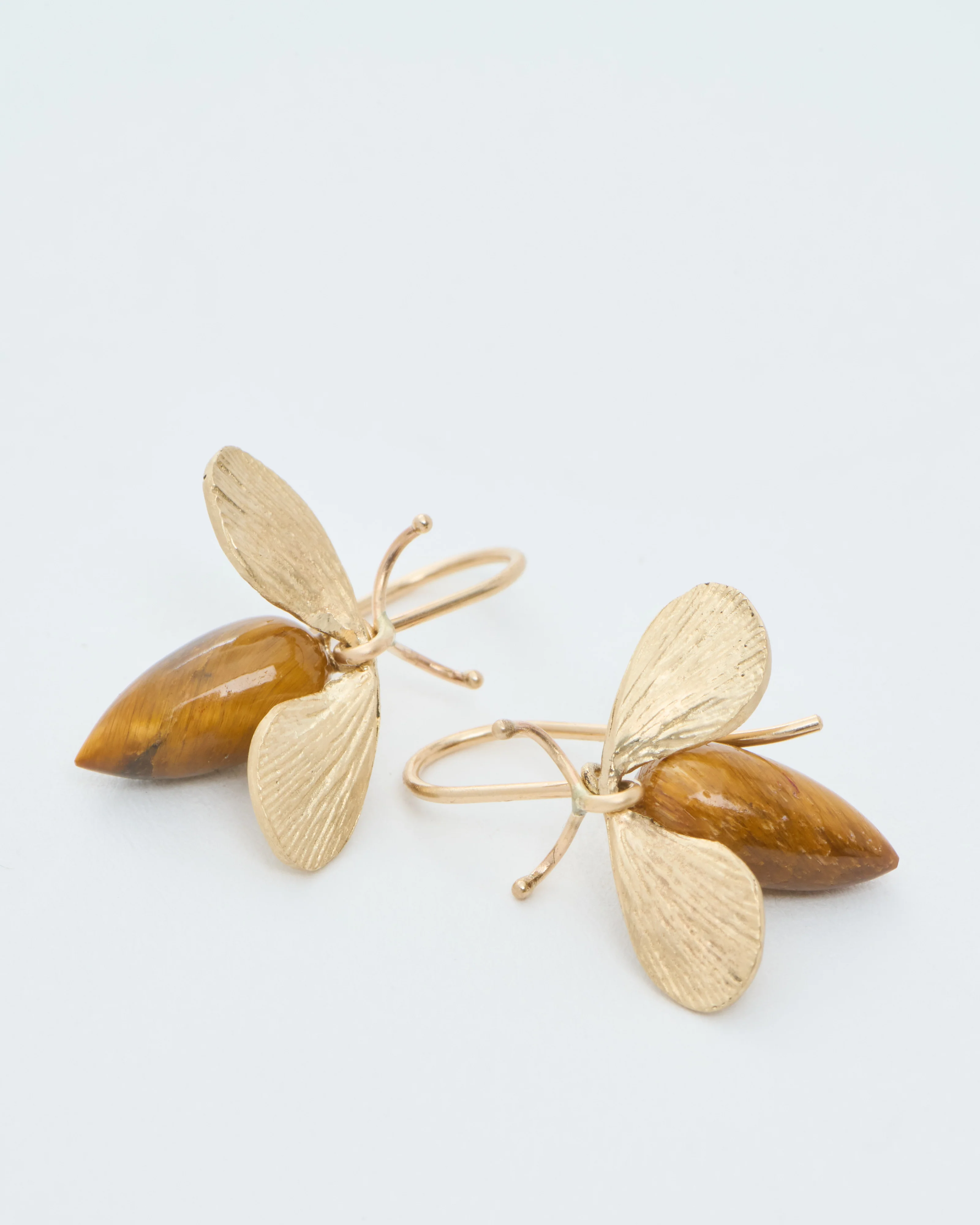 gold and tigers eye bee earrings - Image 3