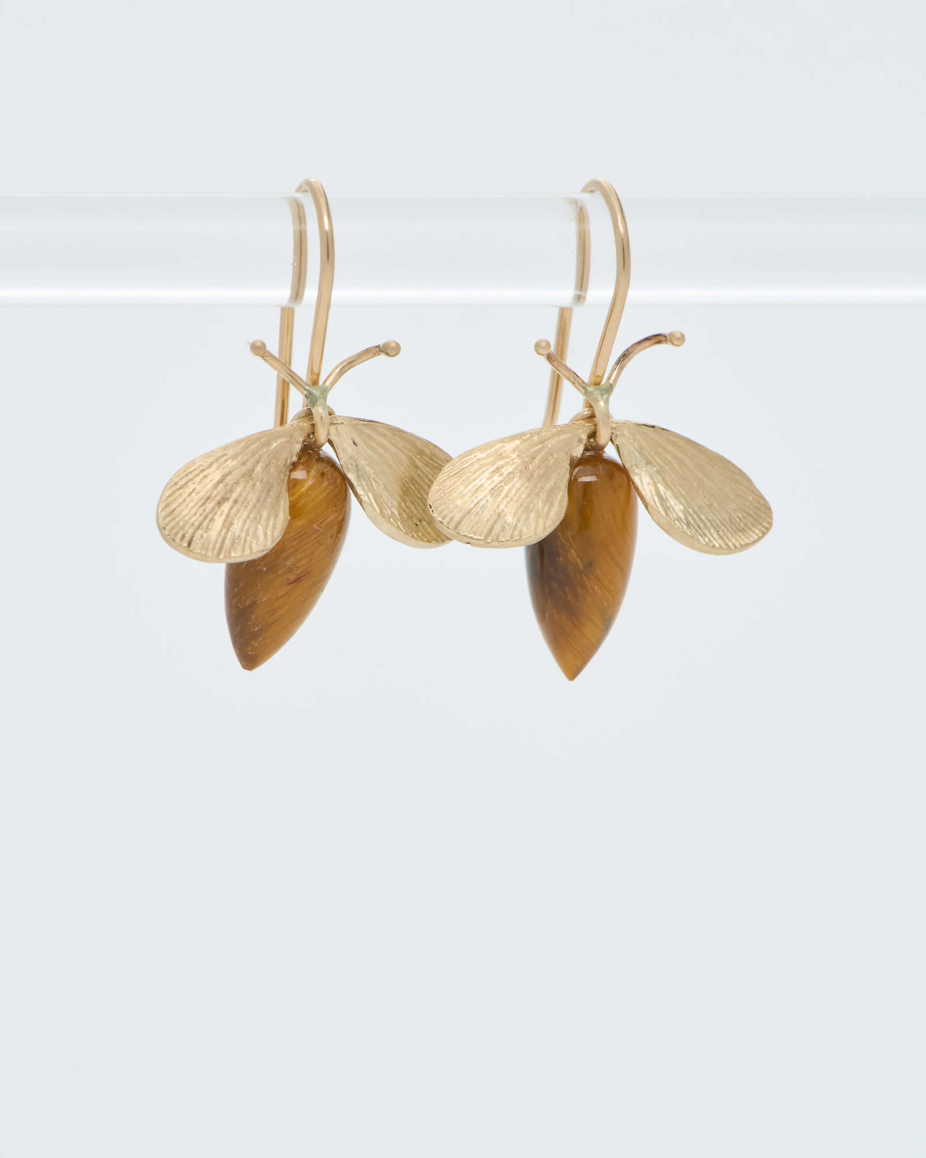 gold and tigers eye bee earrings - Image 4