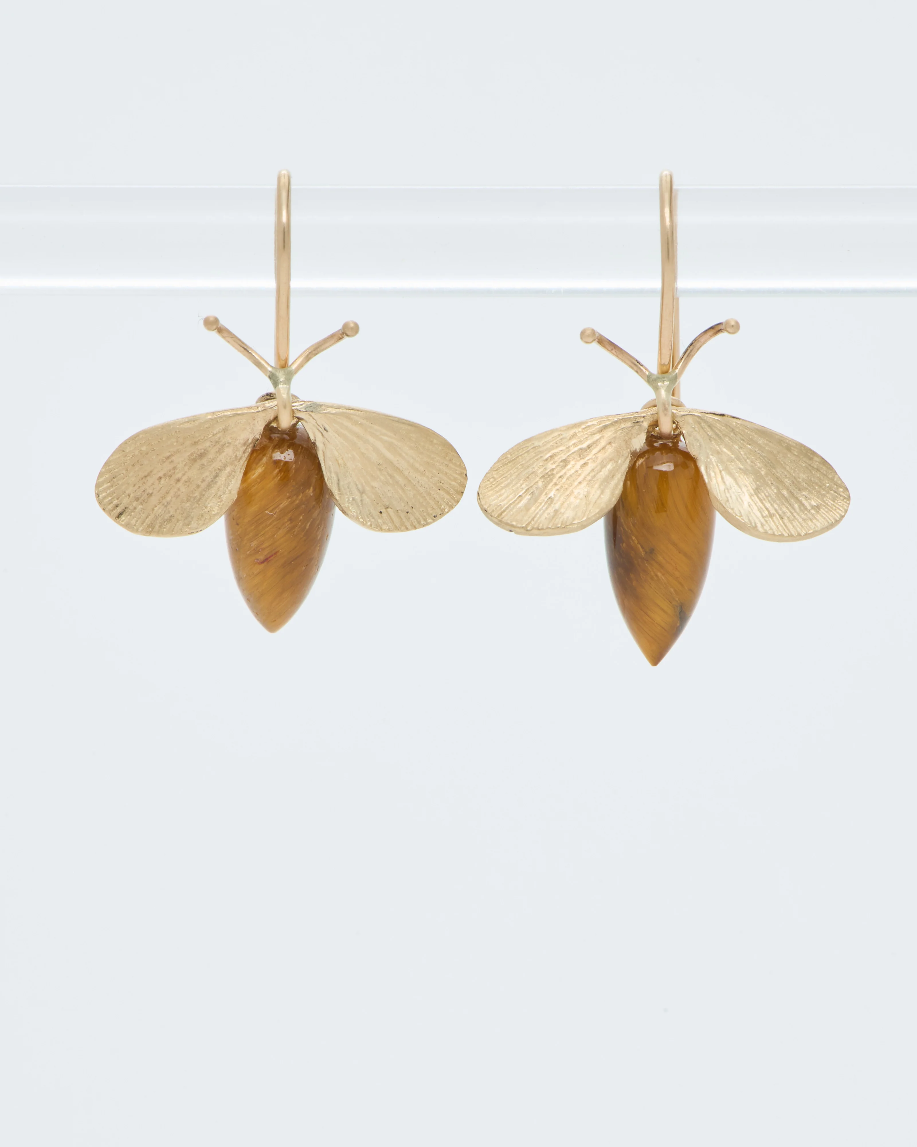 gold and tigers eye bee earrings - Image 6