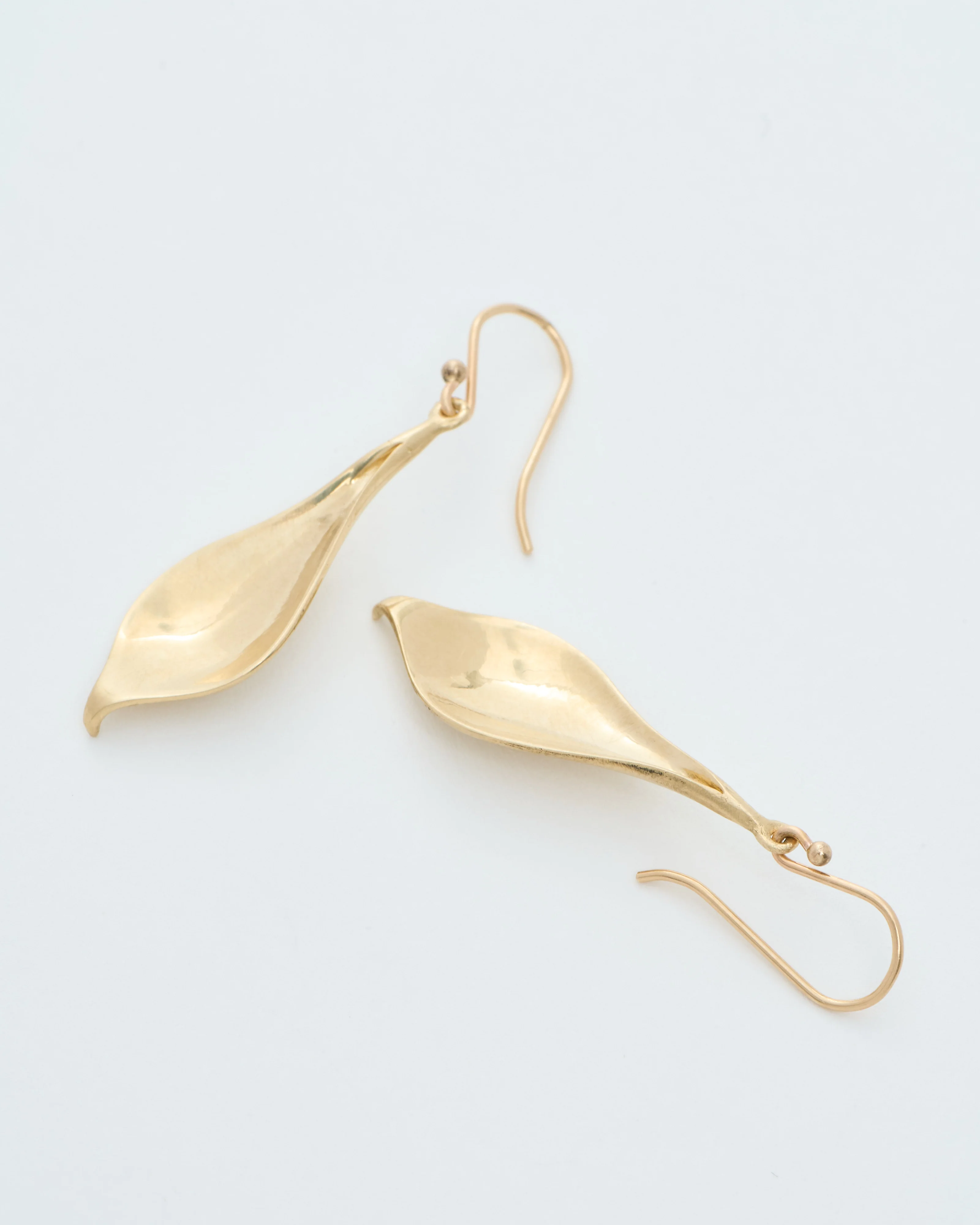 gold small crocus petal earrings - Image 2