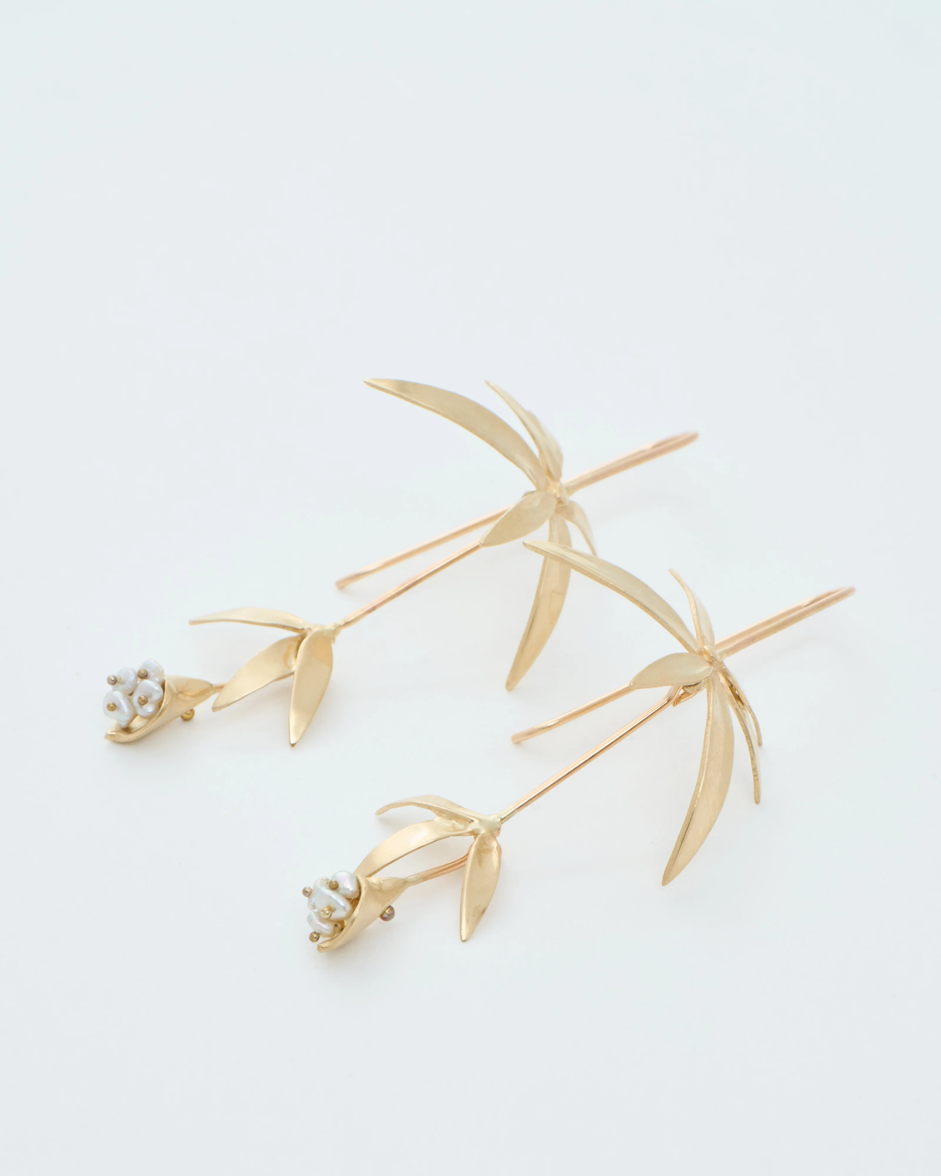 long wildflowers w/ keshi pearls earrings - Image 2